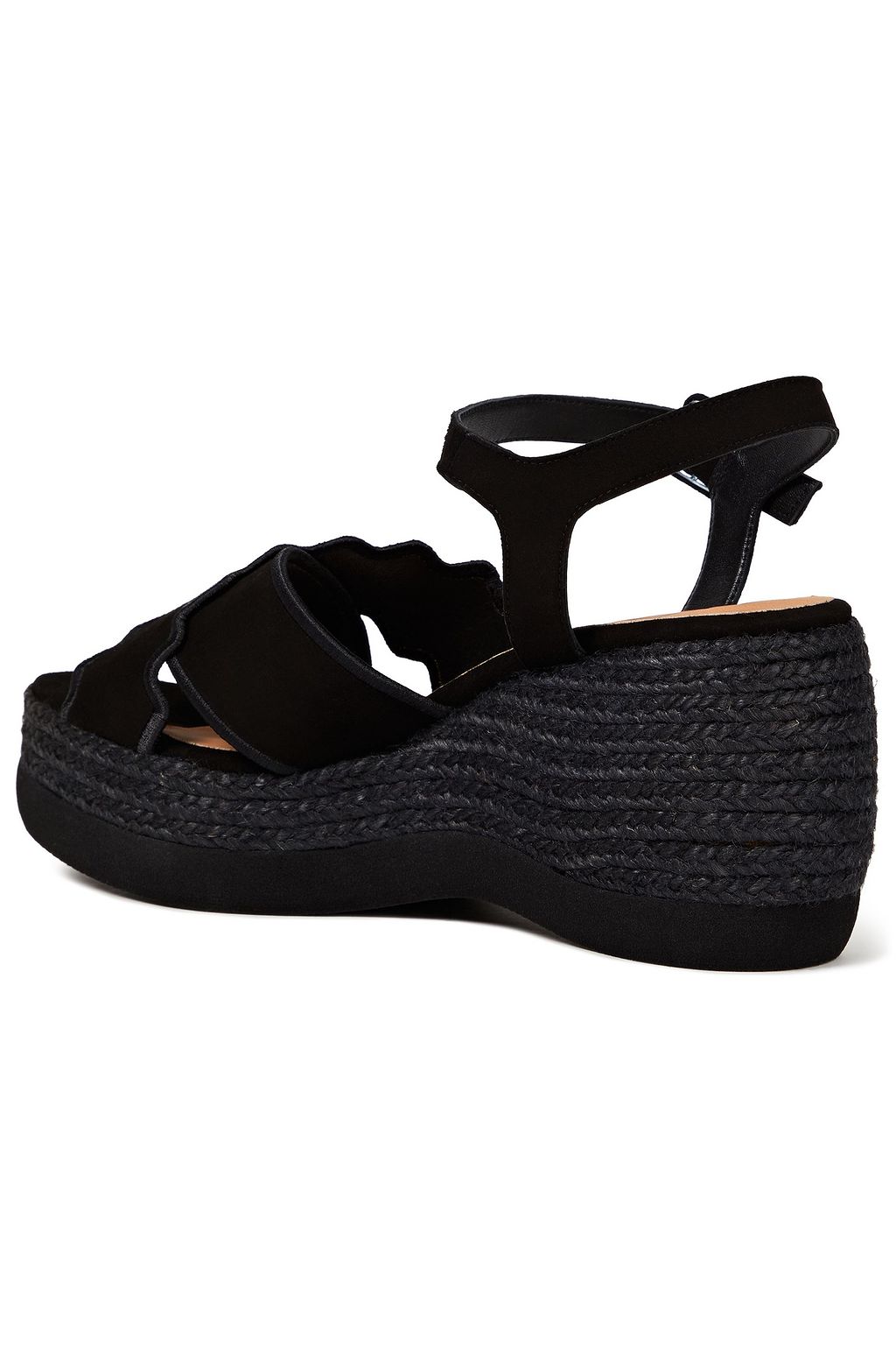 CASTAÑER Xeba scalloped suede espadrille wedge sandals