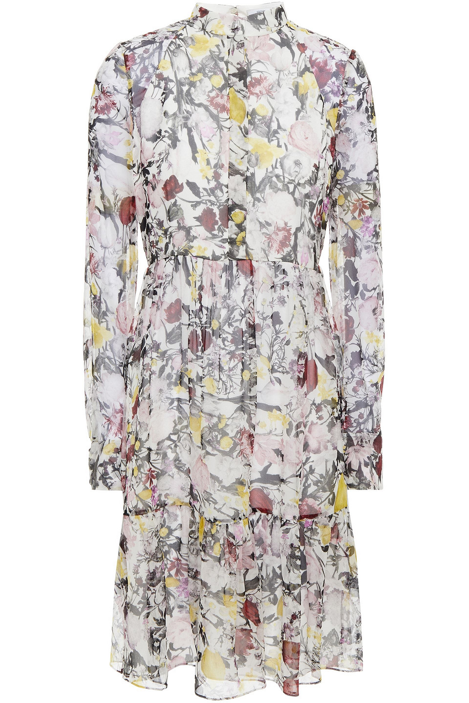 Erdem Woman Devika Gathered Floral-print Silk-chiffon Dress White Size 16
