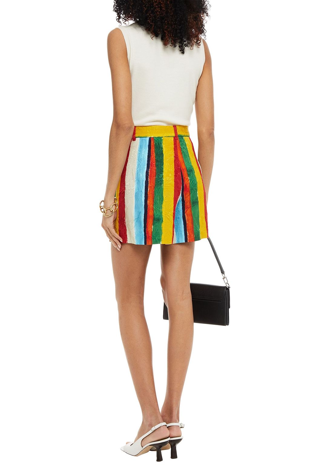 DOLCE&GABBANA Striped cotton-blend jacquard shorts