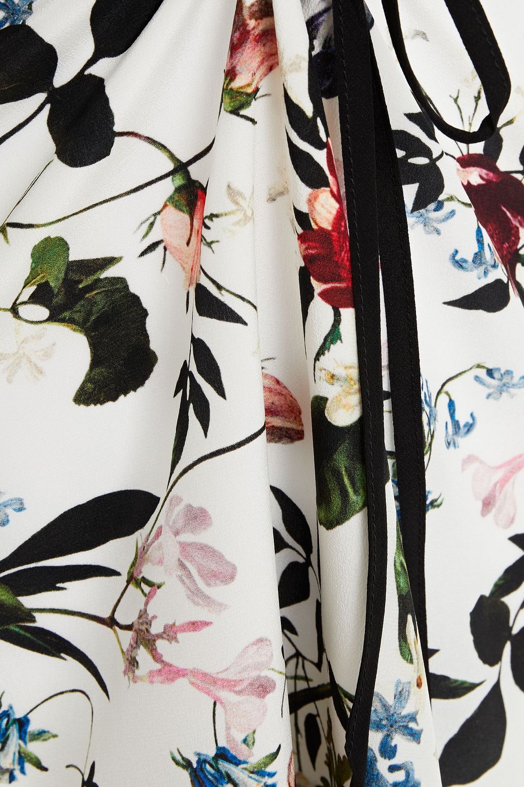 ERDEM Anne bow-detailed floral-print satin mini dress