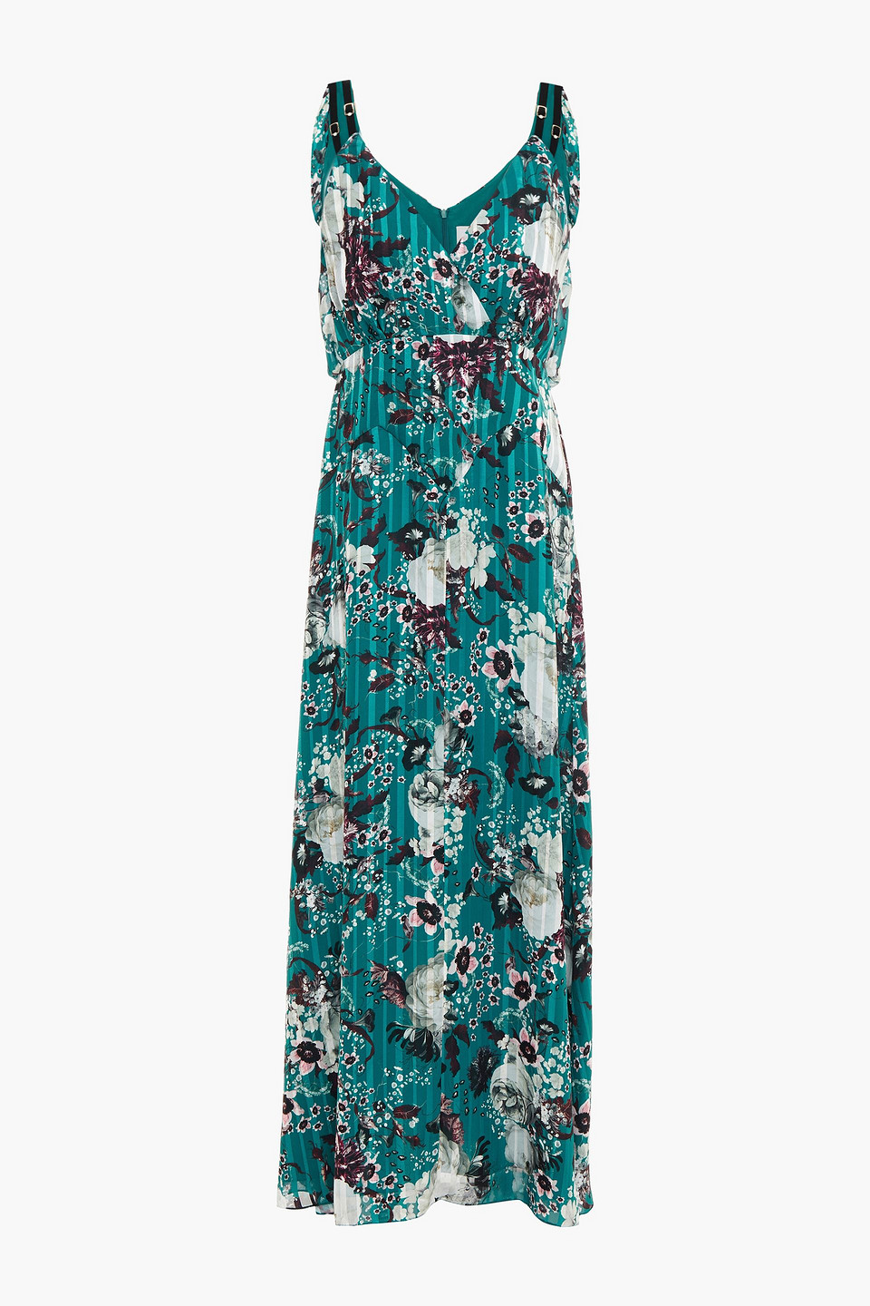 Erdem Woman Orabella Wrap-effect Floral-print Jacquard Maxi Dress Teal Size 12