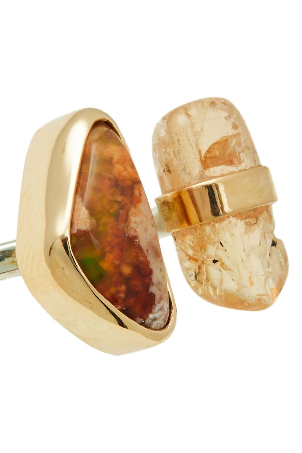 MELISSA JOY MANNING 14-karat gold, sterling silver, opal and imperial topaz ring