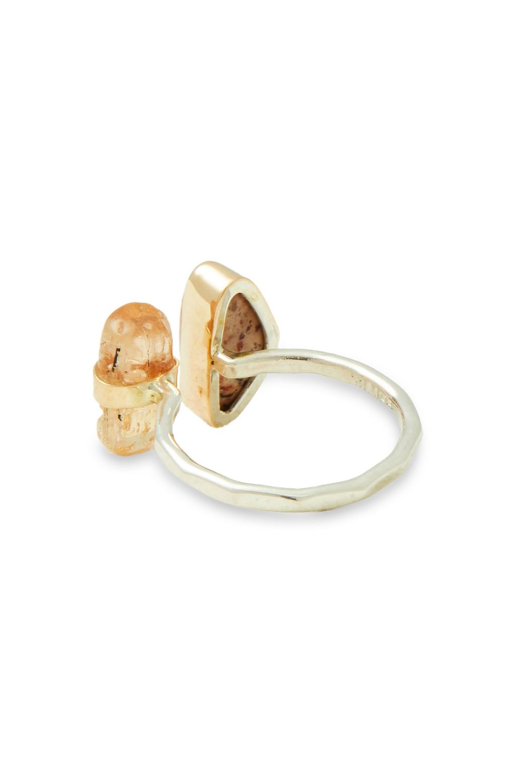 MELISSA JOY MANNING 14-karat gold, sterling silver, opal and imperial topaz ring