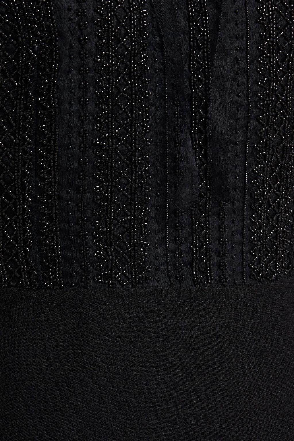 VALENTINO GARAVANI Embellished organza-paneled wool and silk-blend crepe mini dress