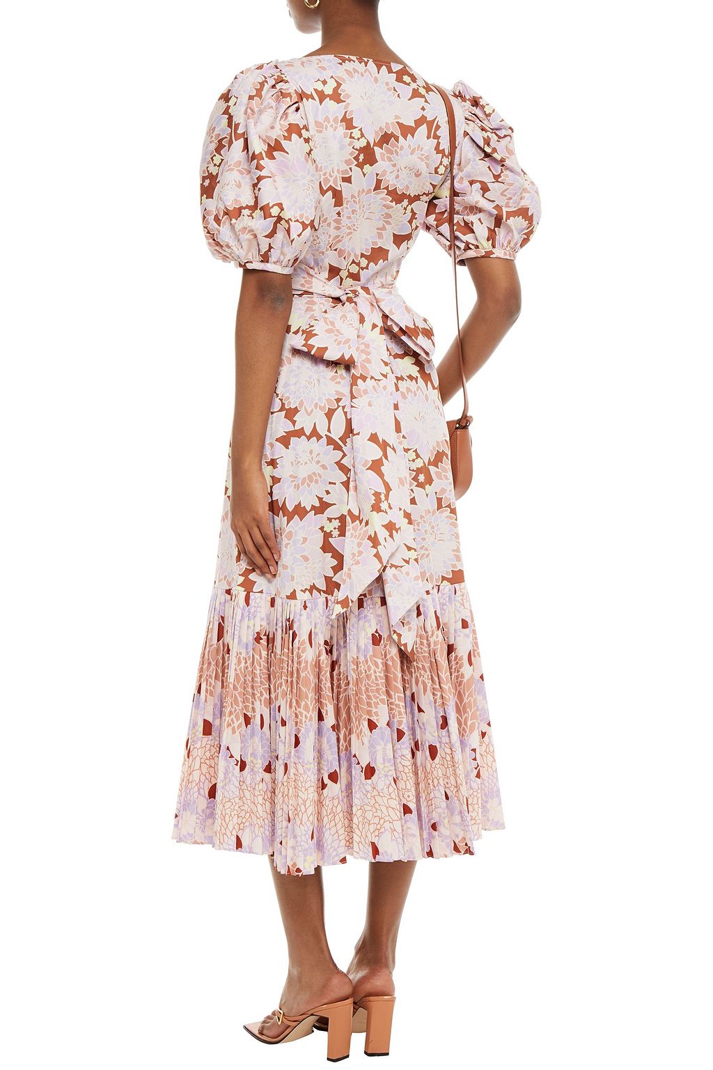 KATE SPADE NEW YORK Gathered floral-print cotton-blend poplin midi dress