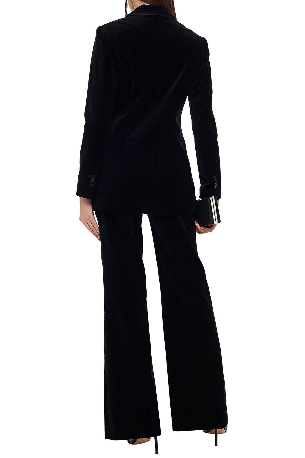 JOIE Olicia satin-trimmed cotton-blend velvet blazer