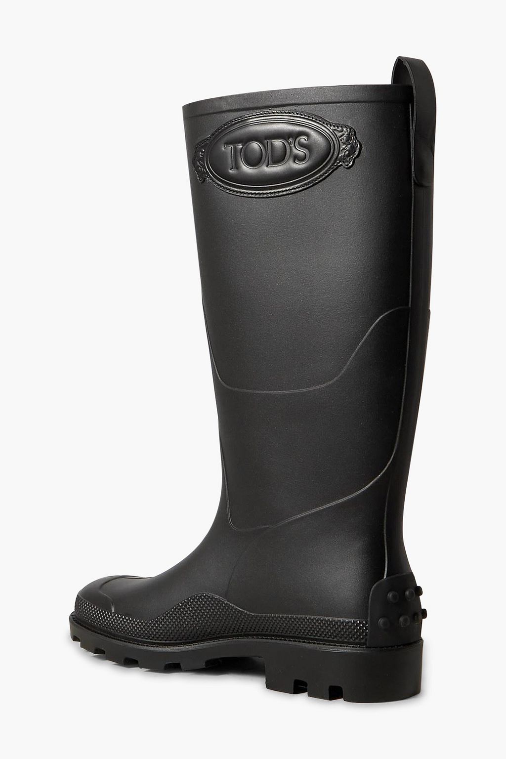 TOD'S حذاء بوت واقٍ من المطر «جوما بيوجيا» من المطاط بحواف من الجلد