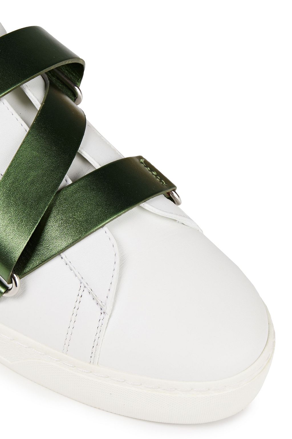 VALENTINO GARAVANI V-Punk two-tone studded leather sneakers