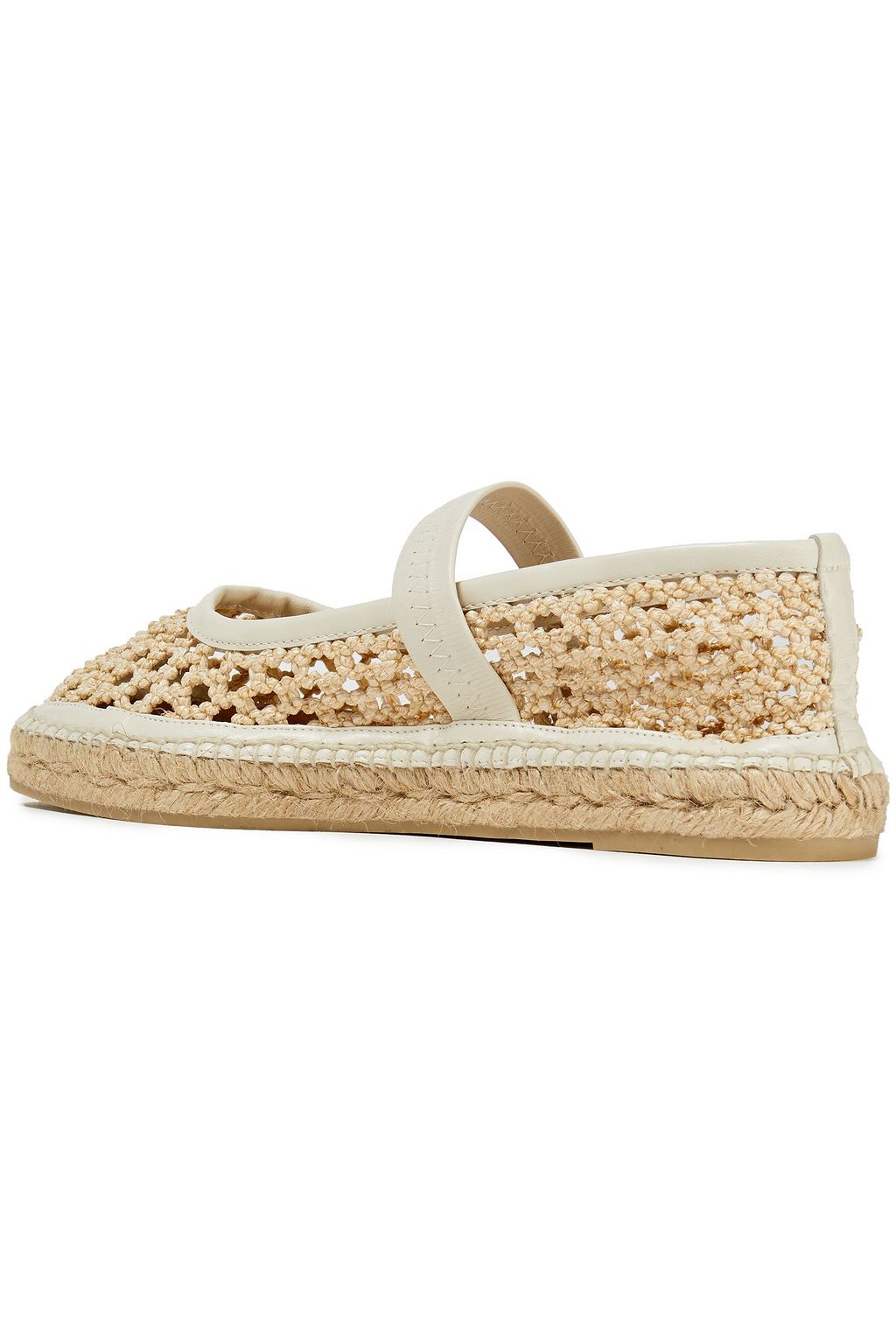 CASTAÑER Pames leather-trimmed woven espadrilles