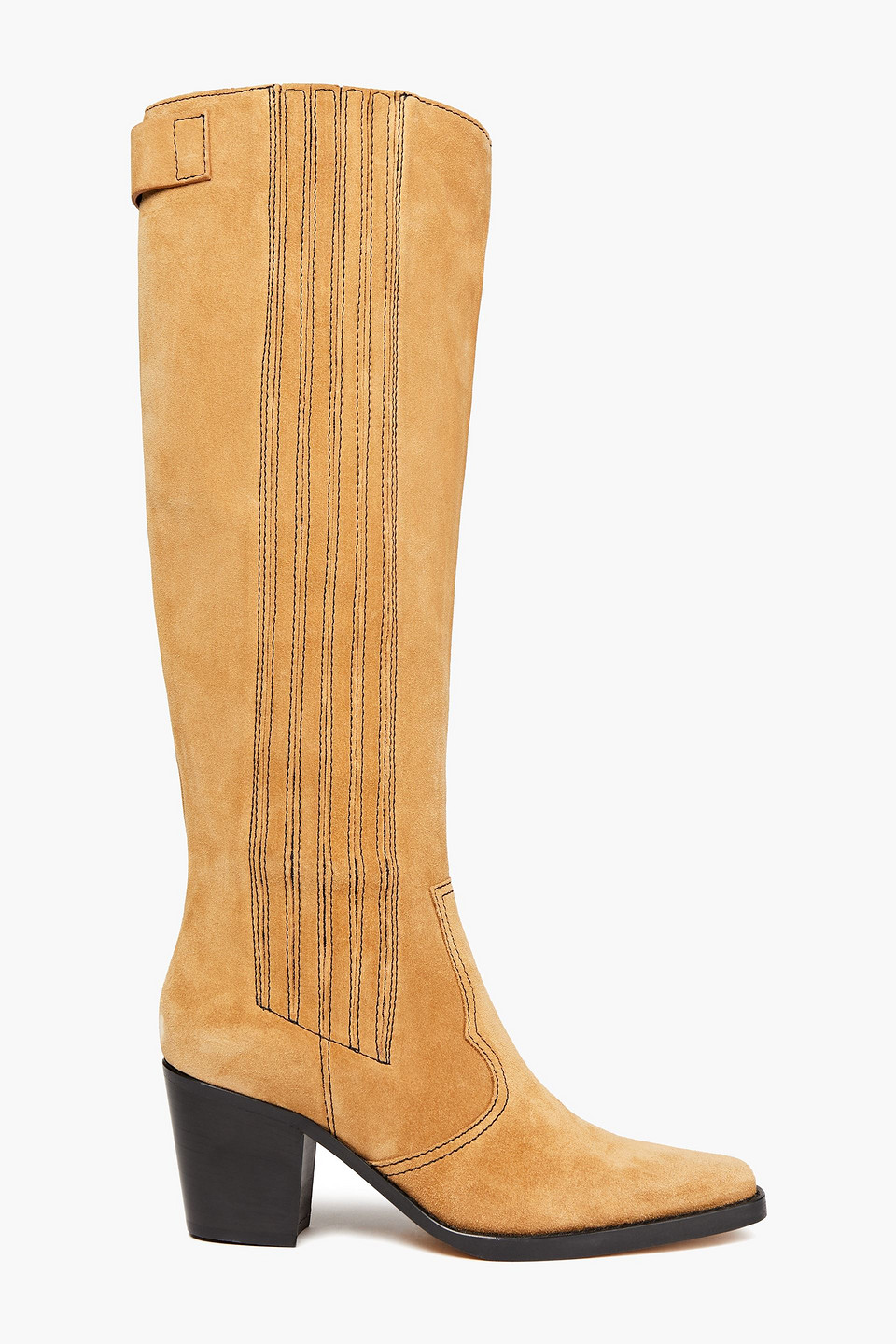 Ganni Woman Suede Knee Boots Beige Size 36
