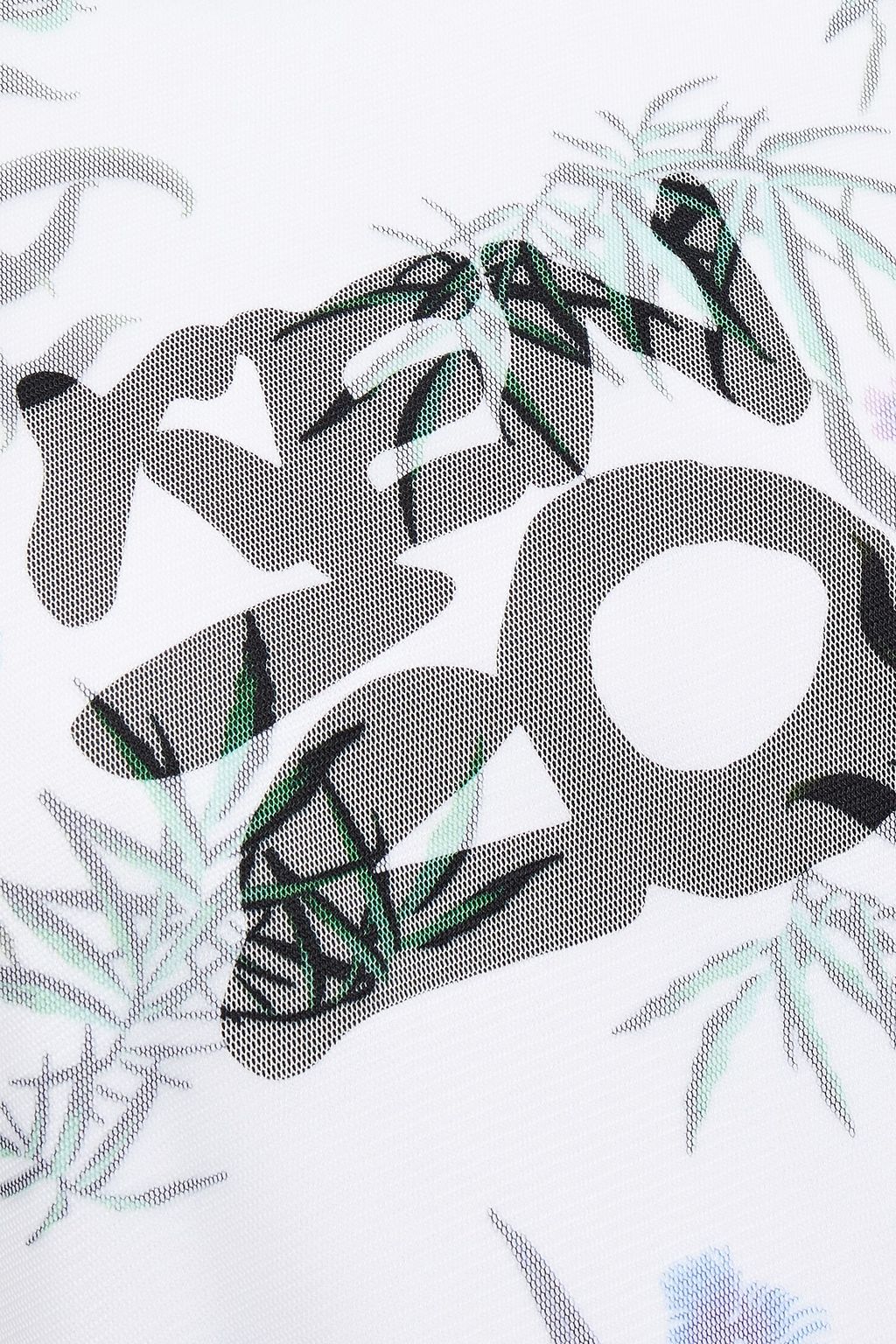 KENZO Printed cotton-jersey and stretch-mesh T-shirt