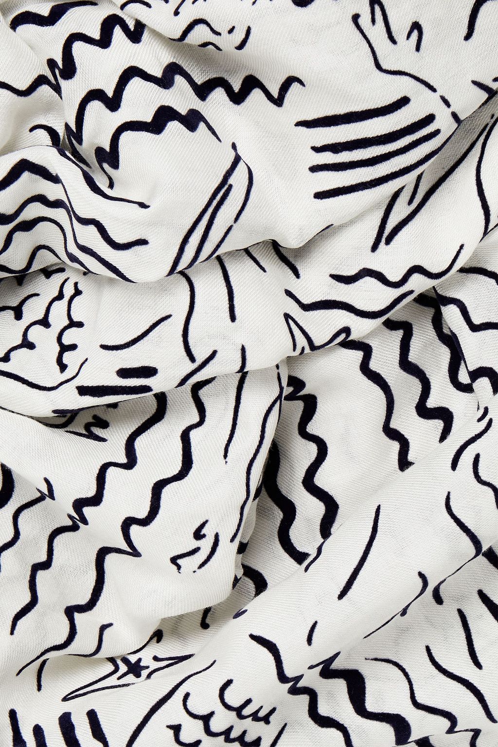 KENZO Flocked modal and silk-blend scarf