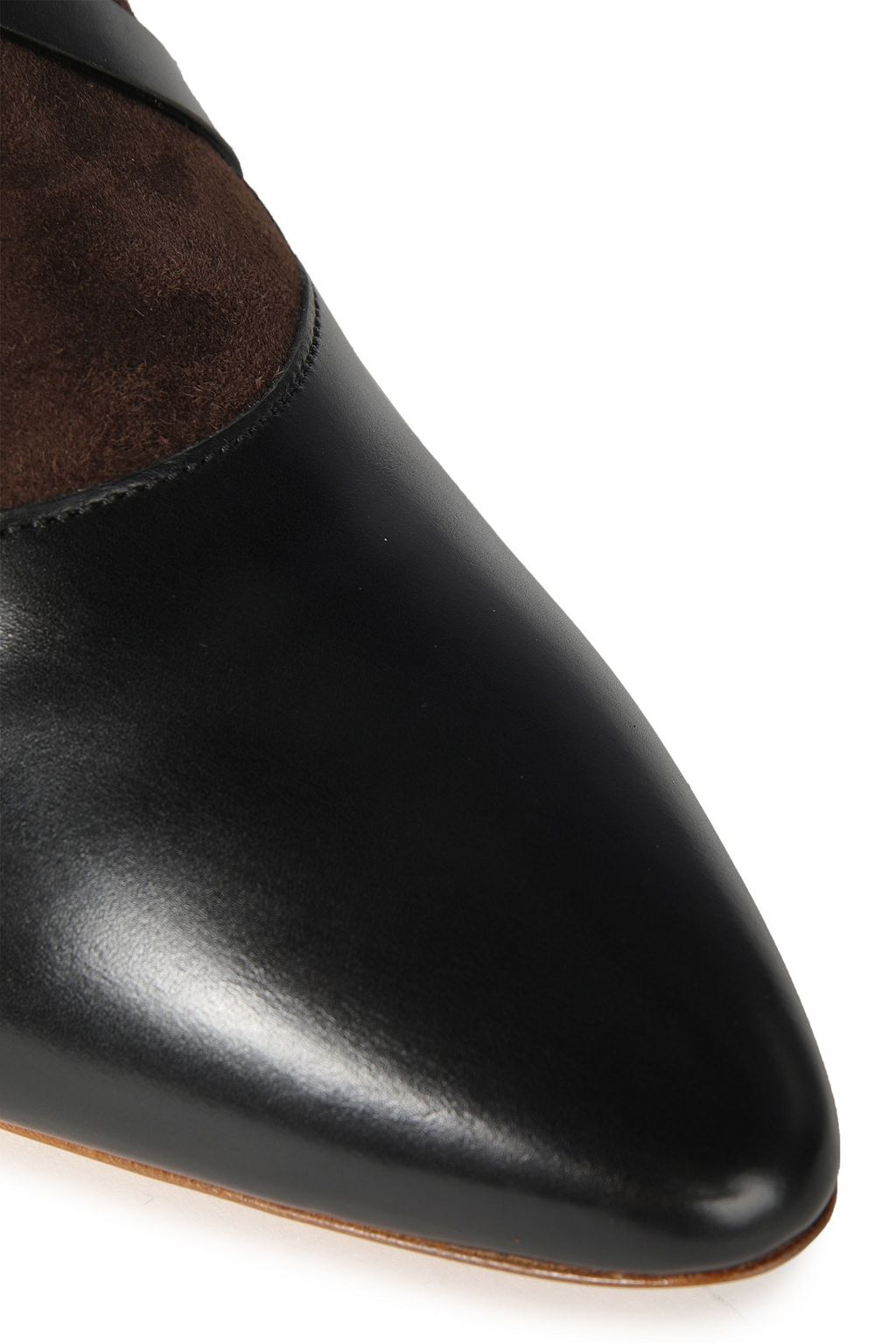 TOD'S Two-tone leather and suede ankle boots