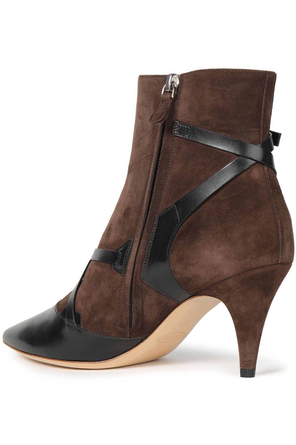 TOD'S Two-tone leather and suede ankle boots