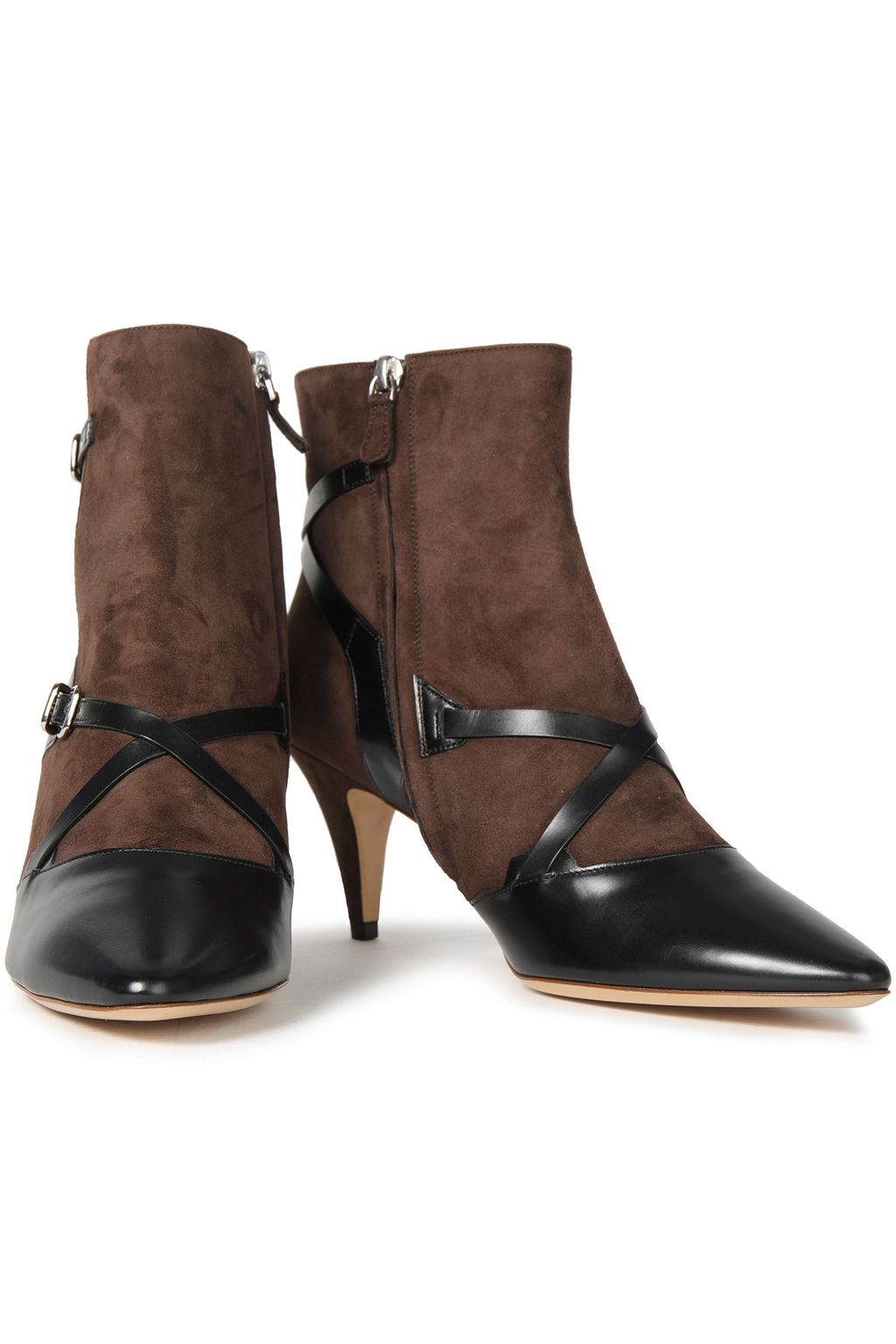 TOD'S Two-tone leather and suede ankle boots