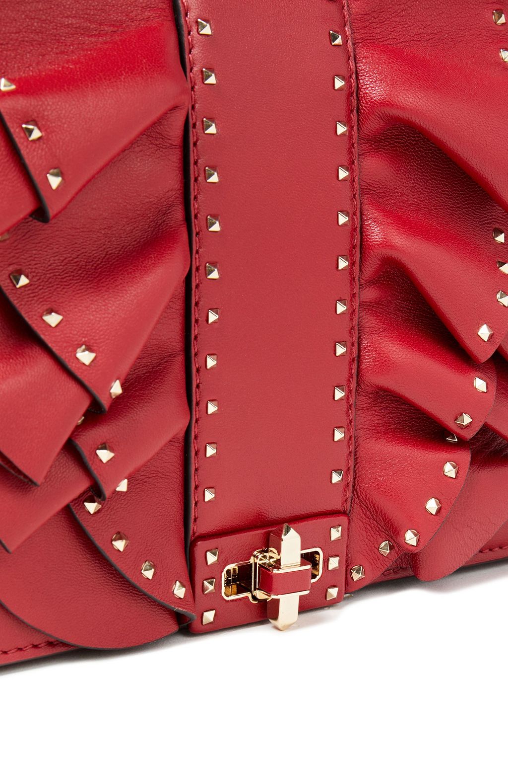 VALENTINO GARAVANI Very V studded ruffled leather shoulder bag