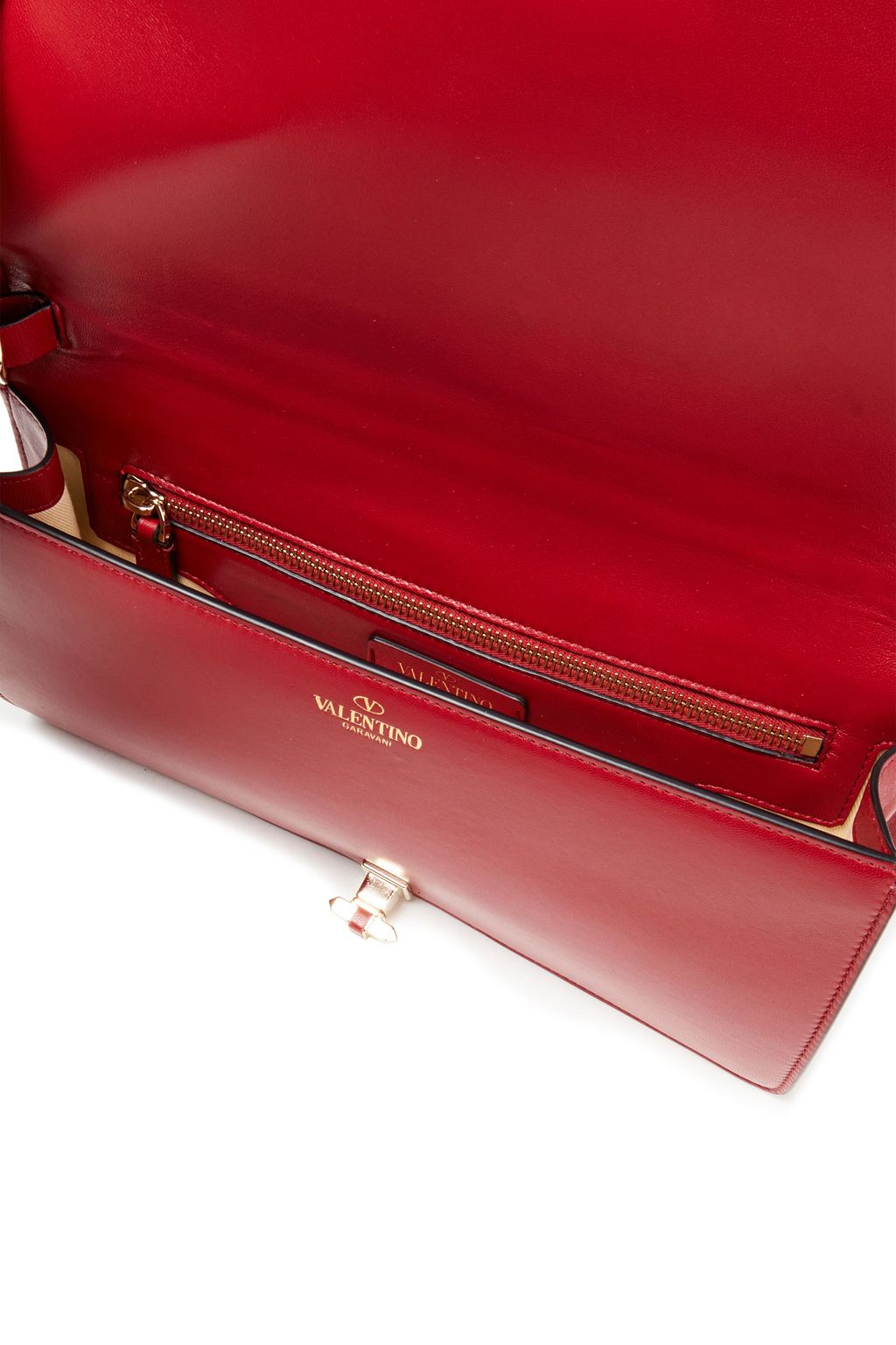VALENTINO GARAVANI Very V studded ruffled leather shoulder bag