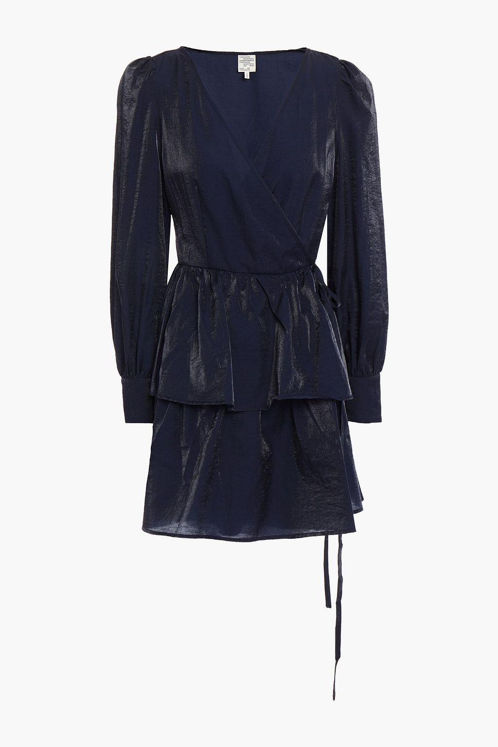 Navy Tiered wrap-effect moire mini dress | Sale up to 70% off | THE OUTNET  | BAUM UND PFERDGARTEN | THE OUTNET