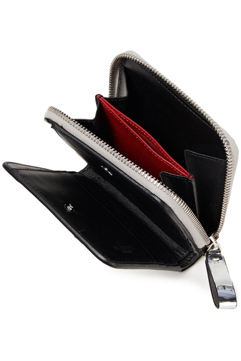 VALENTINO GARAVANI Rockstud quilted mirrored-leather wallet