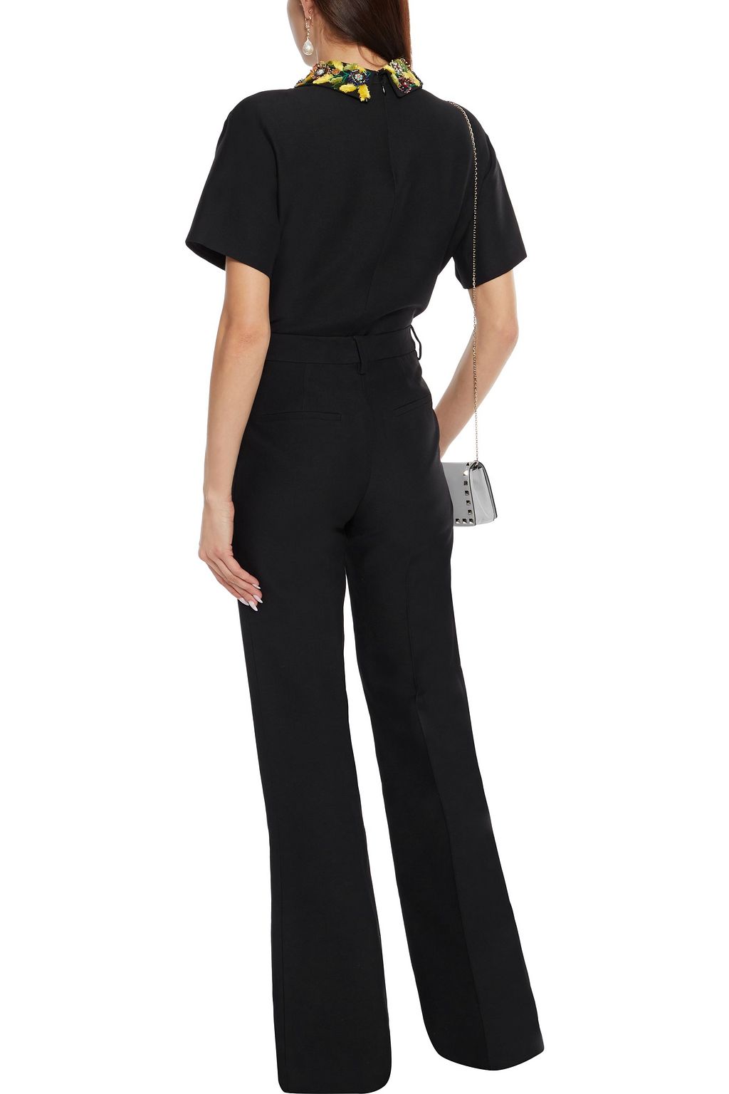 VALENTINO GARAVANI Wool and silk-blend crepe flared pants