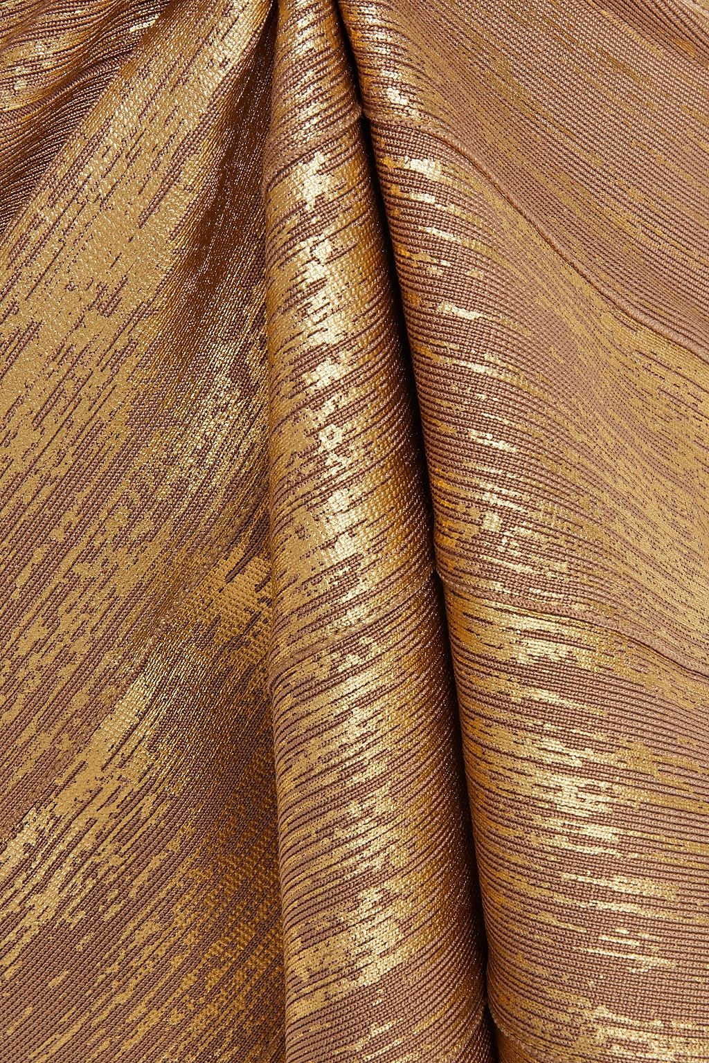 HERVÉ LÉGER Fluted metallic bandage mini dress