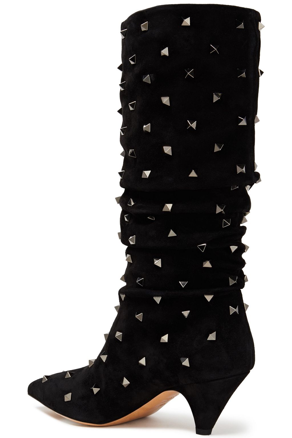 VALENTINO GARAVANI Rockstud gathered suede boots