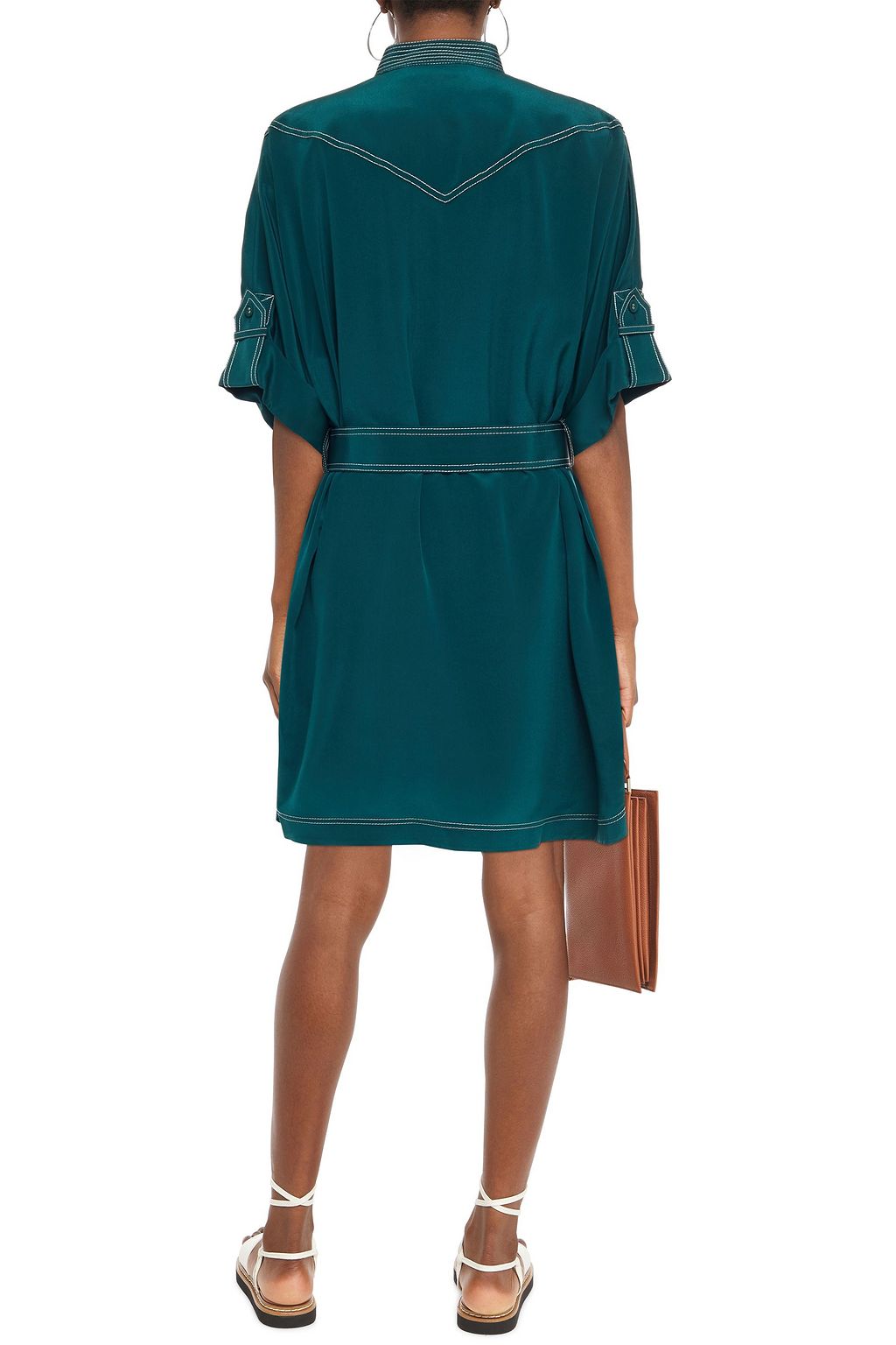 ZIMMERMANN Belted silk crepe de chine shirt dress