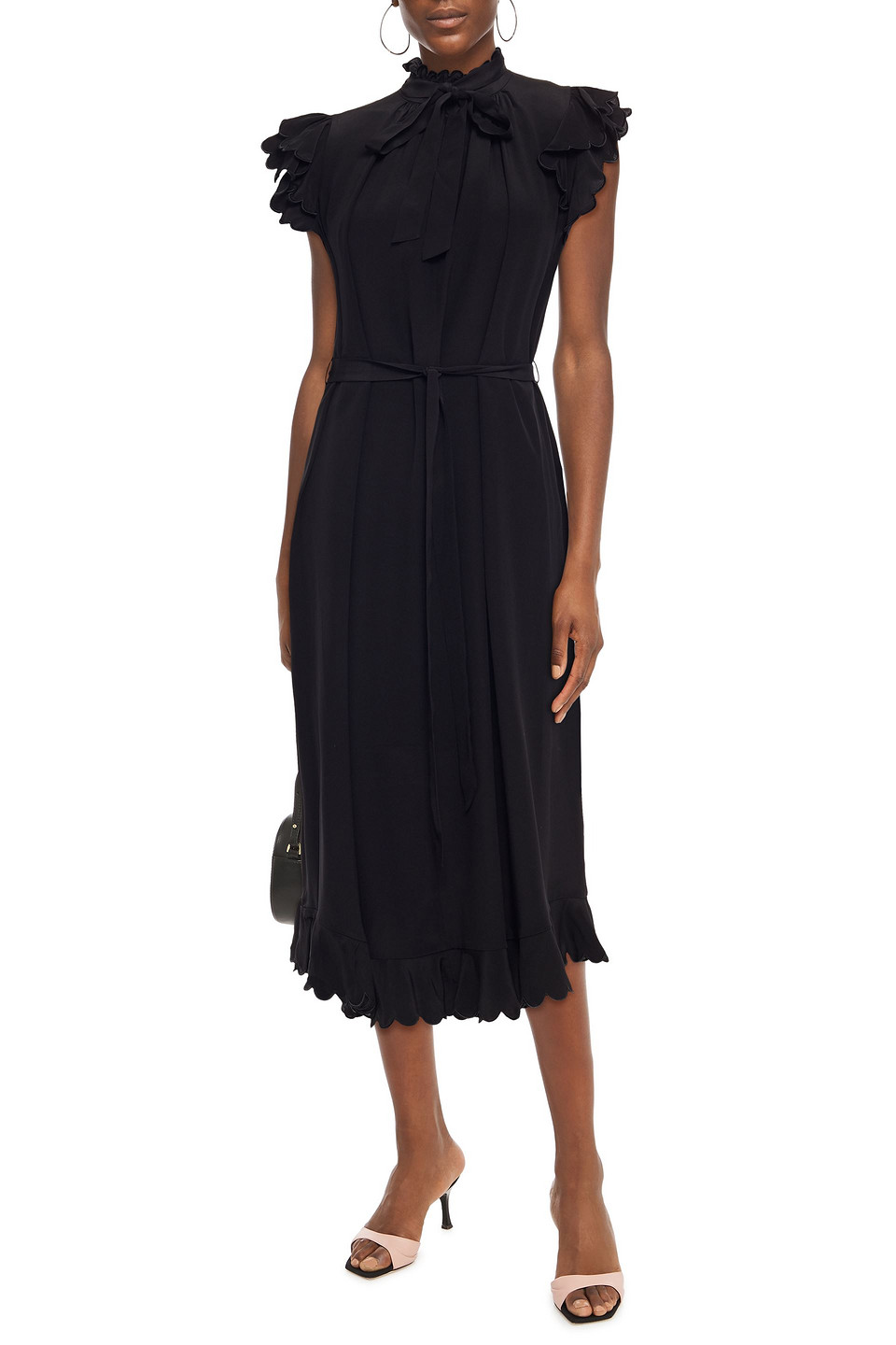 zimmermann silk tie midi dress