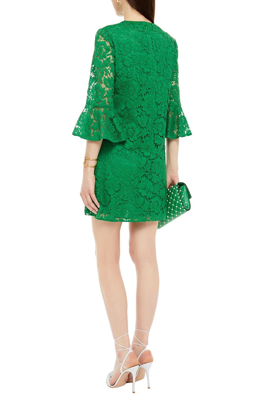 VALENTINO GARAVANI Cotton-blend corded lace mini dress