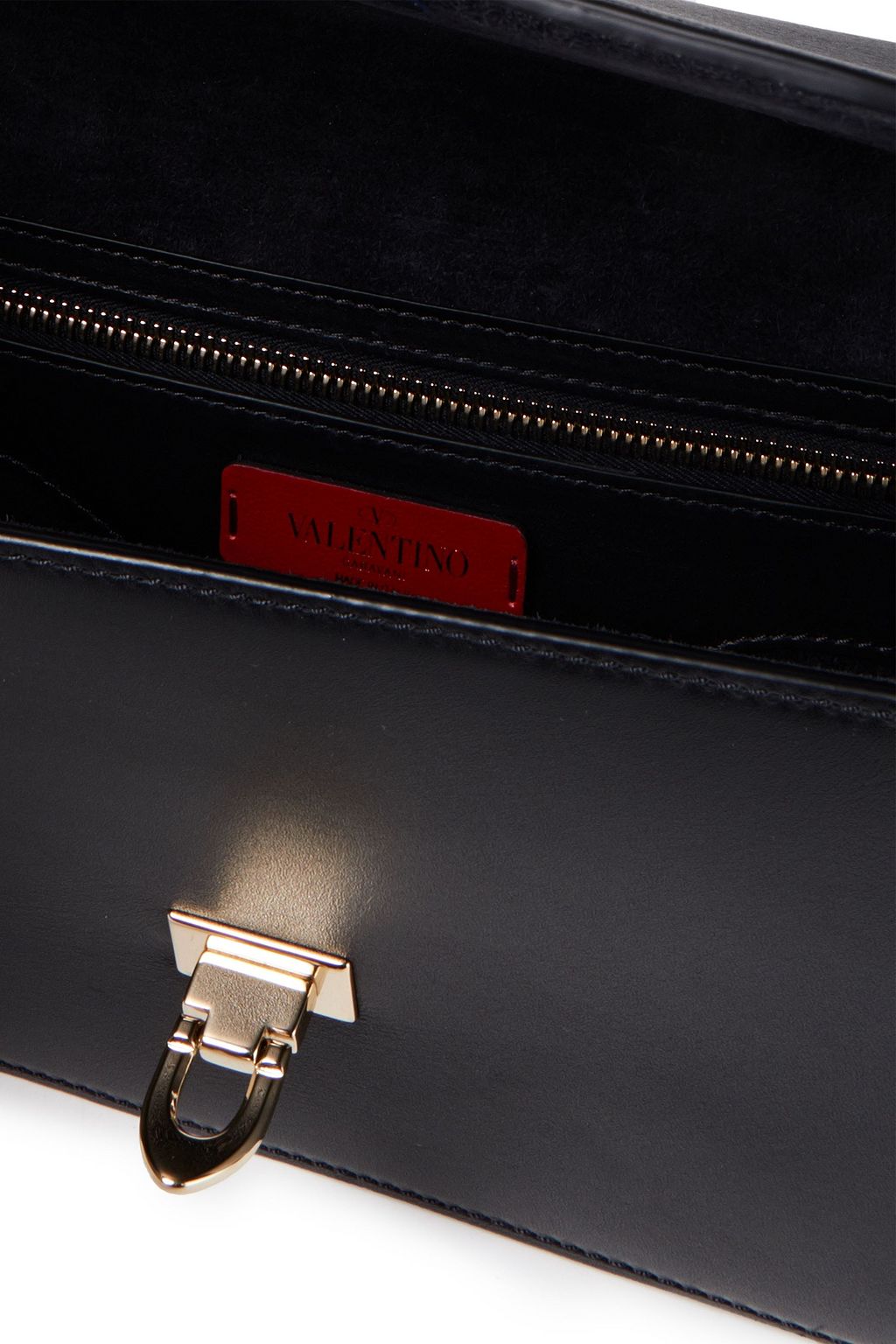 VALENTINO GARAVANI Rockstud Demilune embellished leather shoulder bag