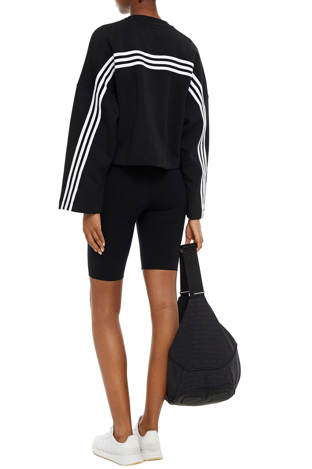 ADIDAS Cropped cotton-blend jersey sweatshirt