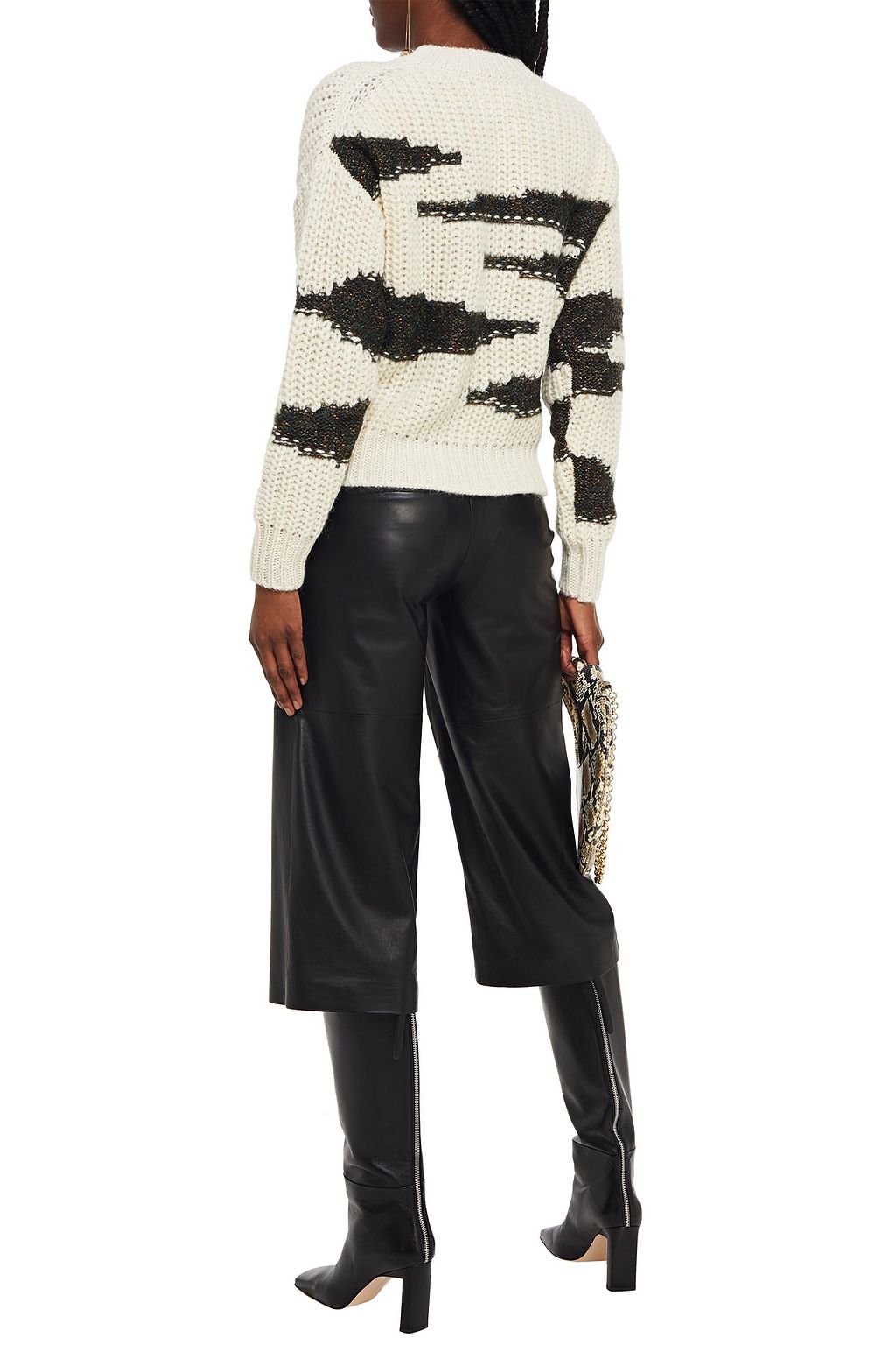 BA&SH Cacilie metallic intarsia-knit sweater