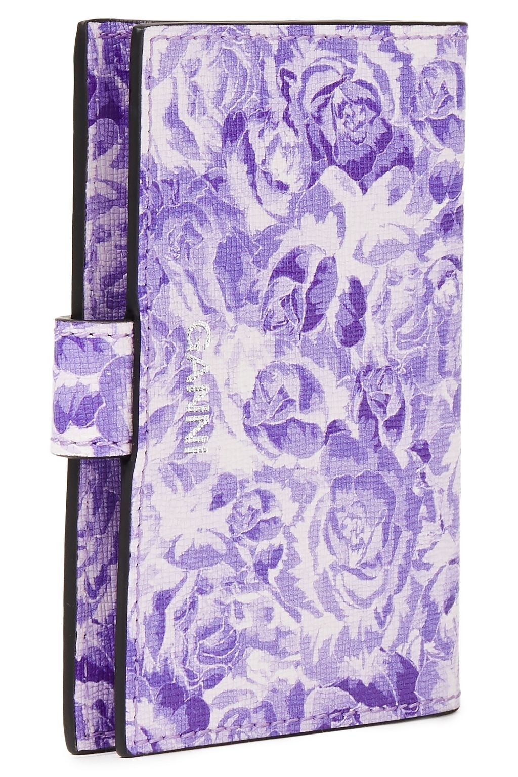 GANNI Floral-print leather wallet