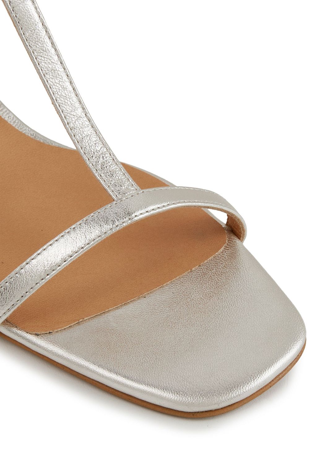 CASTAÑER Linet metallic leather slingback sandals