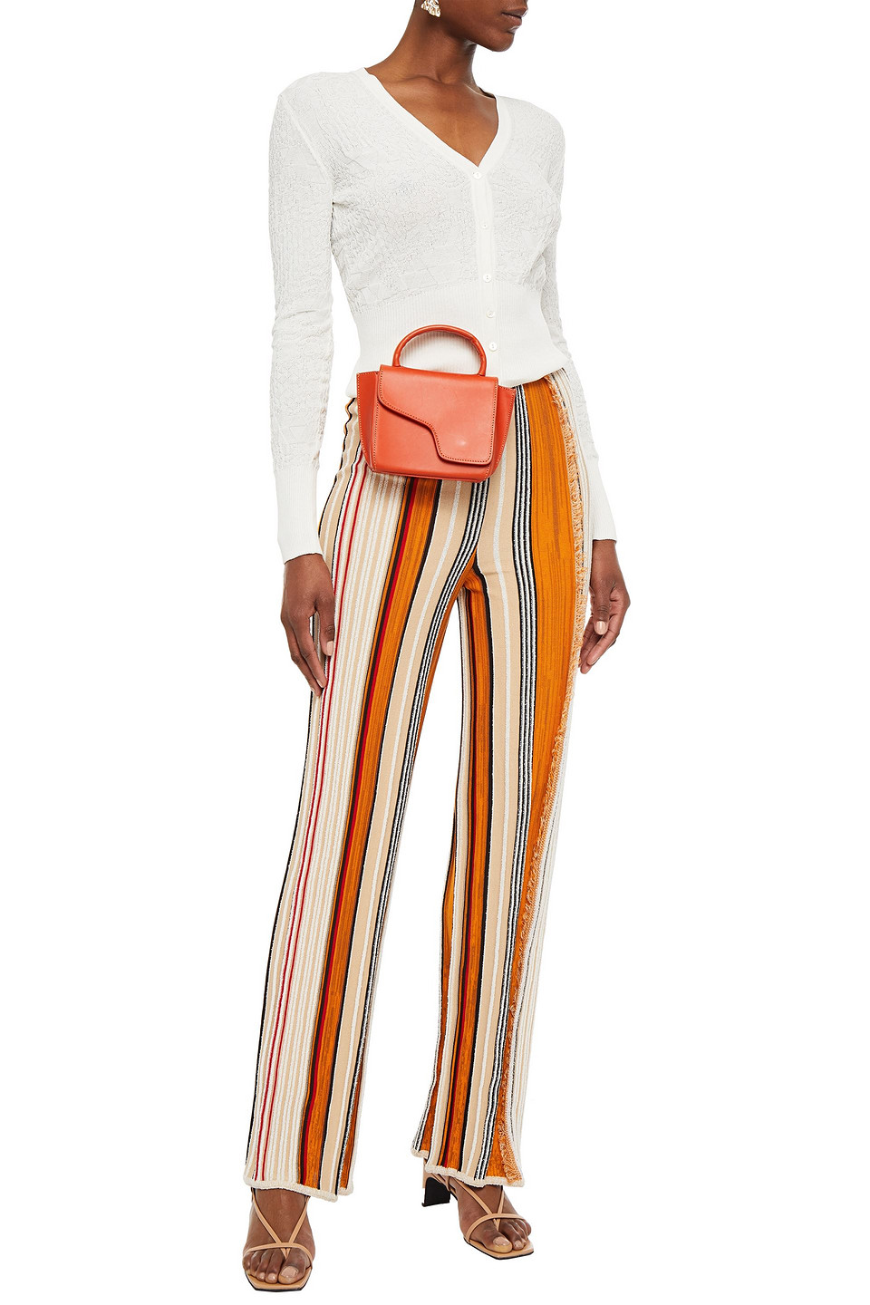 M Missoni Crochet-knit Cotton Cardigan In White