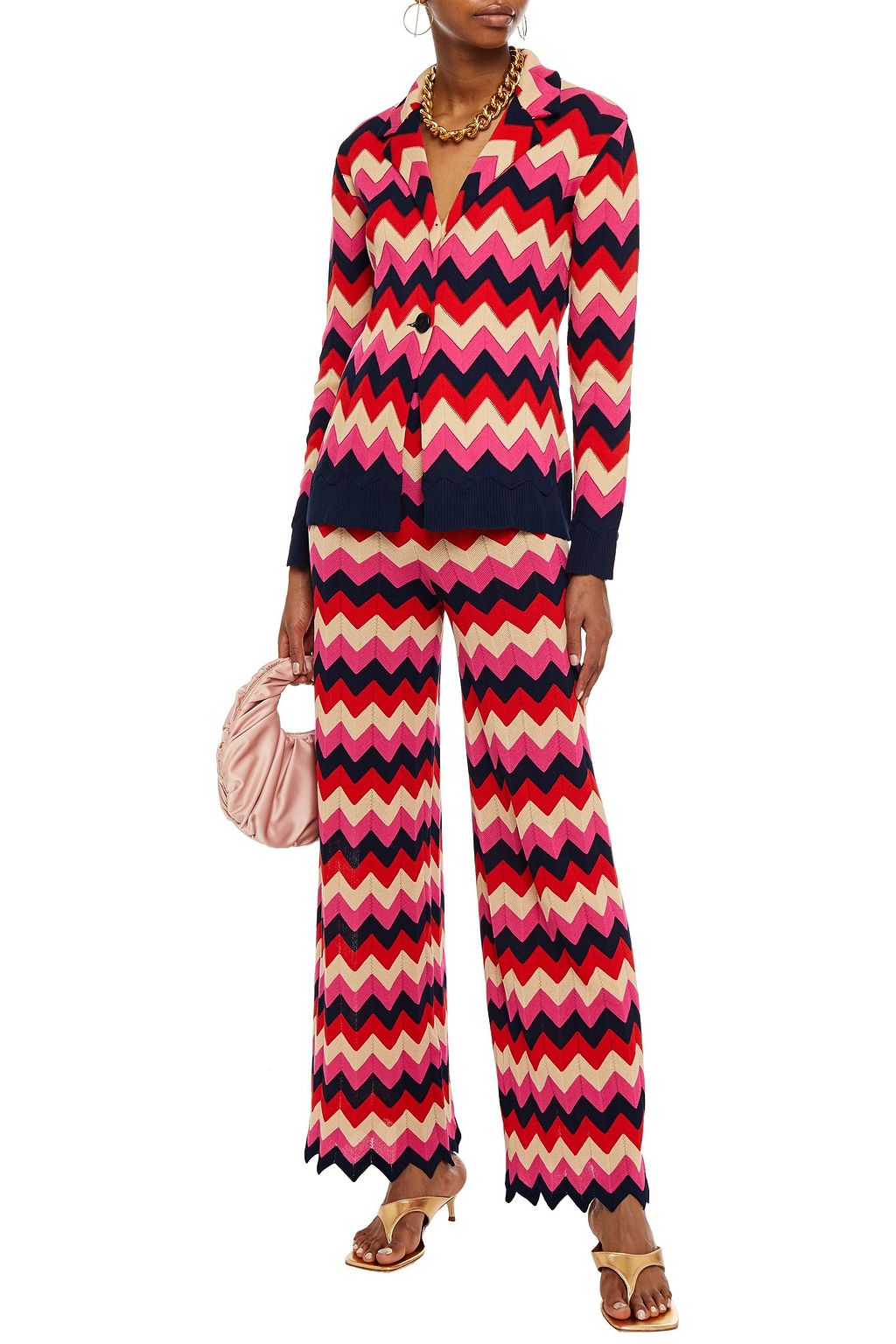 M MISSONI Striped crochet-knit cotton cardigan