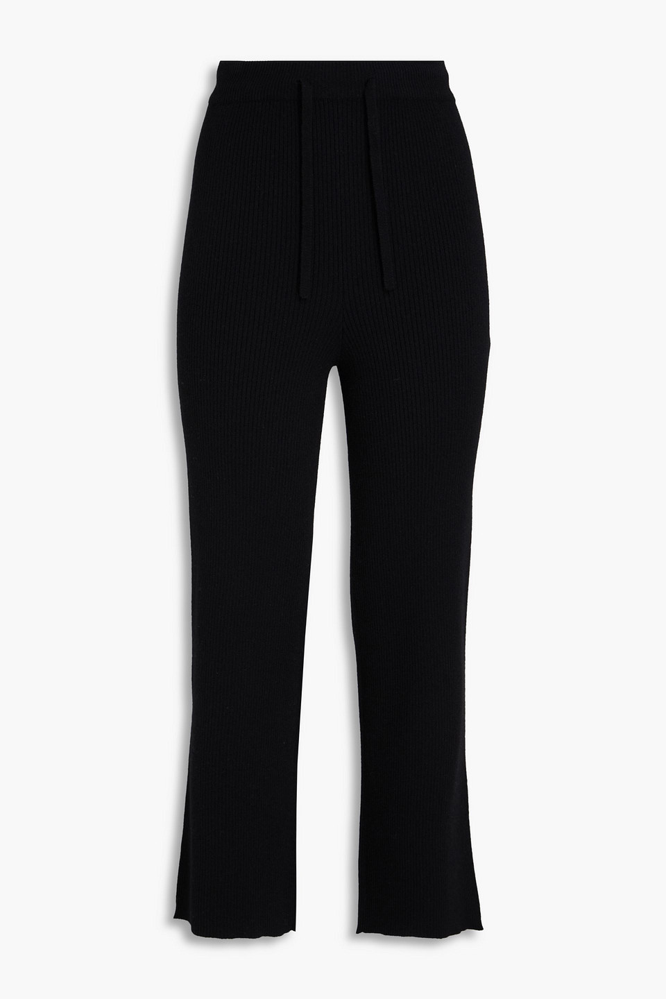 Lisa Yang Heather Ribbed Cashmere Straight-leg Trousers In Black