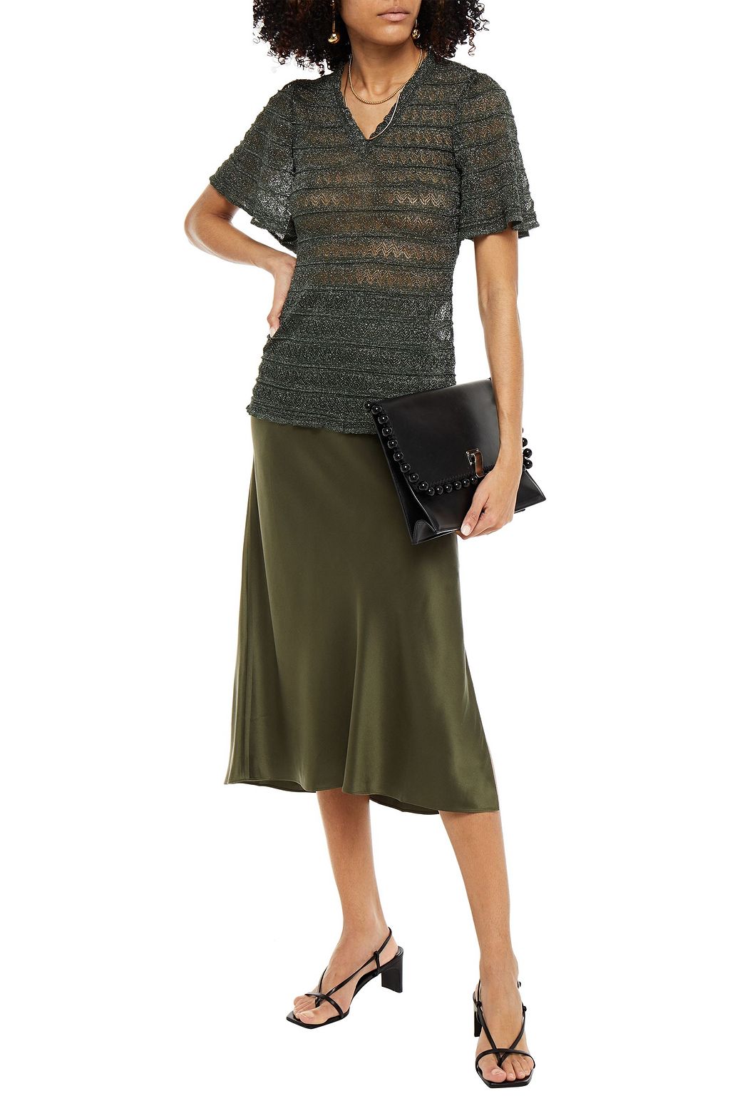 M MISSONI Metallic crochet-knit top
