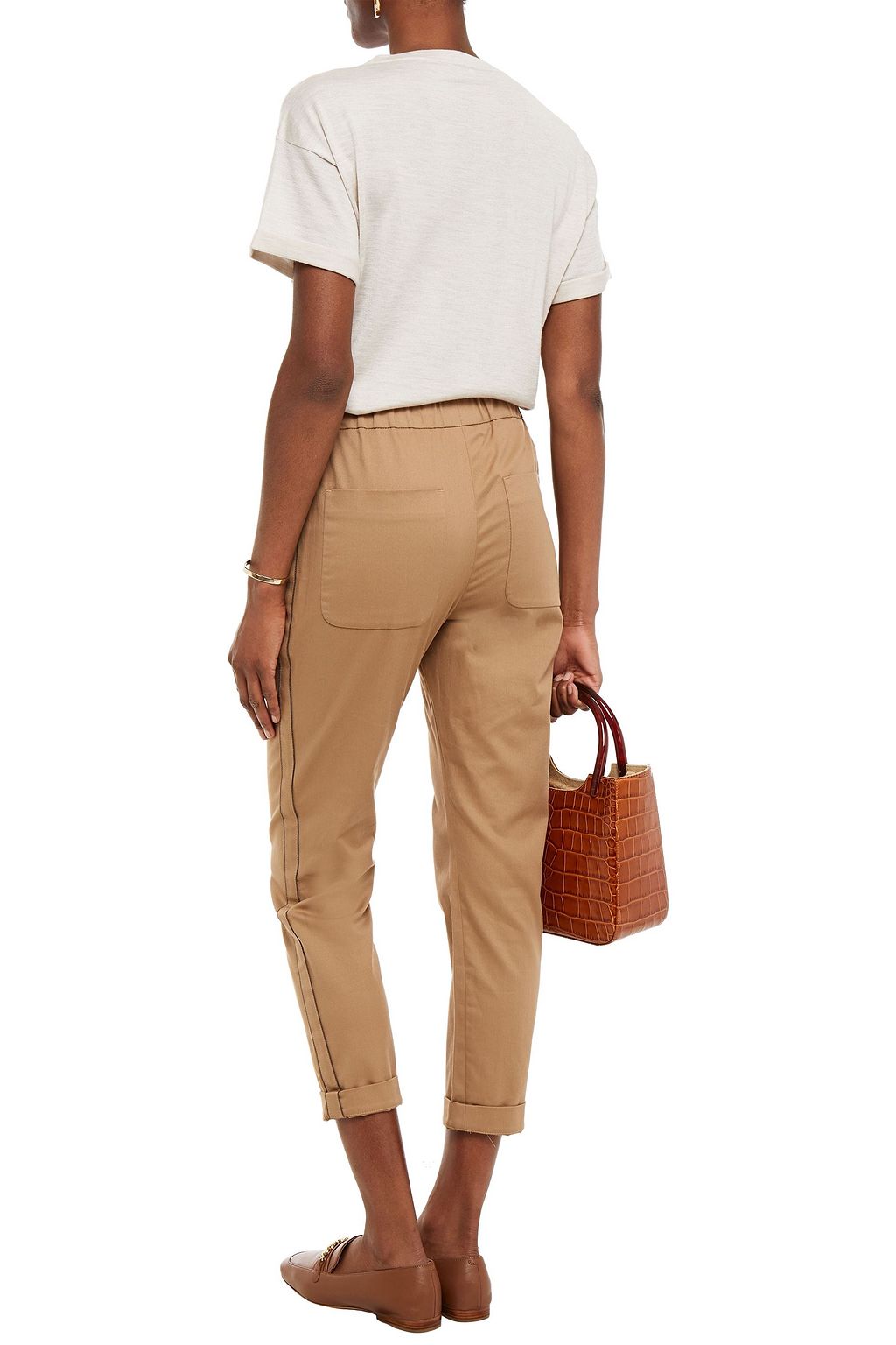 BRUNELLO CUCINELLI Bead-embellished cashmere and silk-blend top