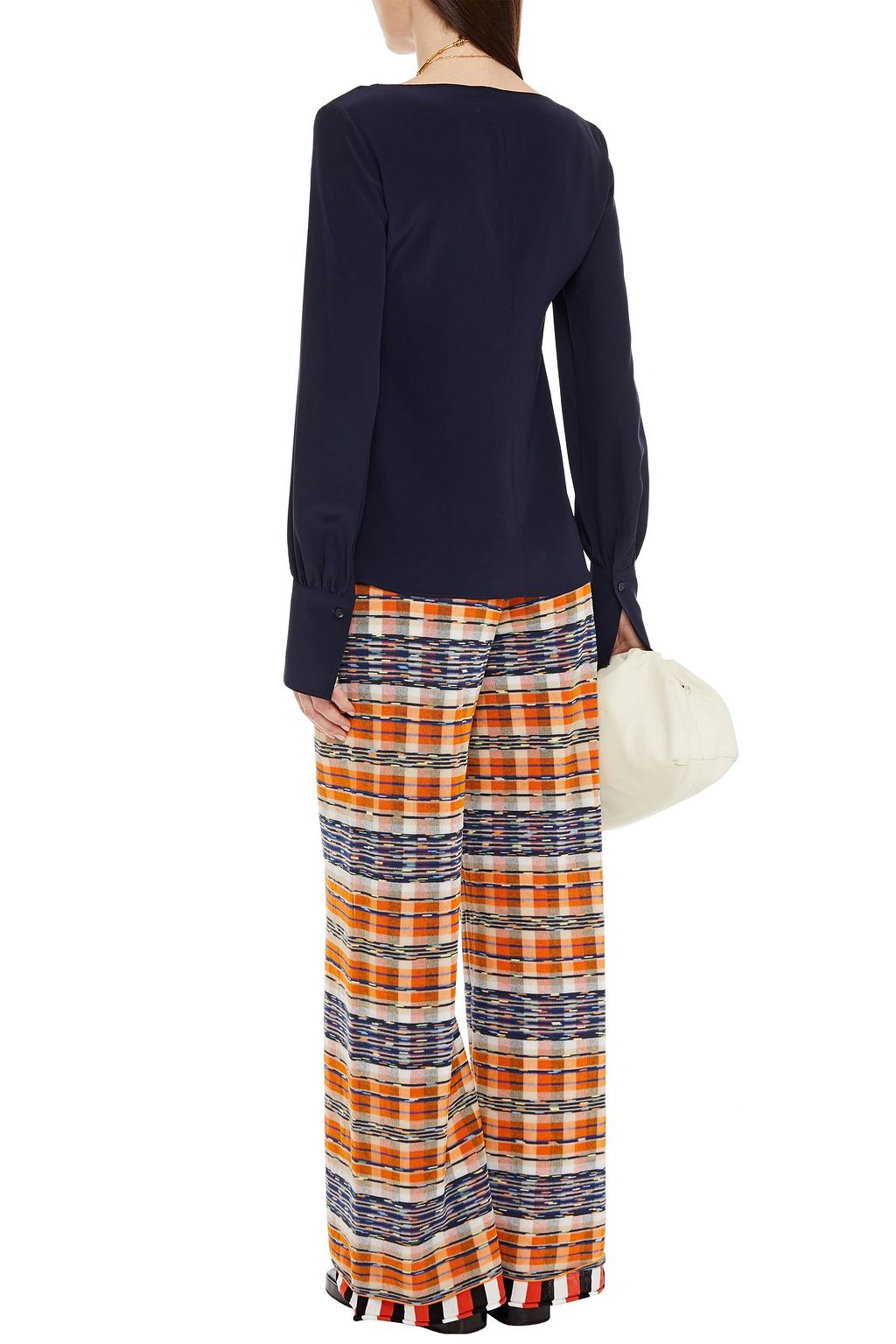 M MISSONI Striped cotton-blend wide-leg pants