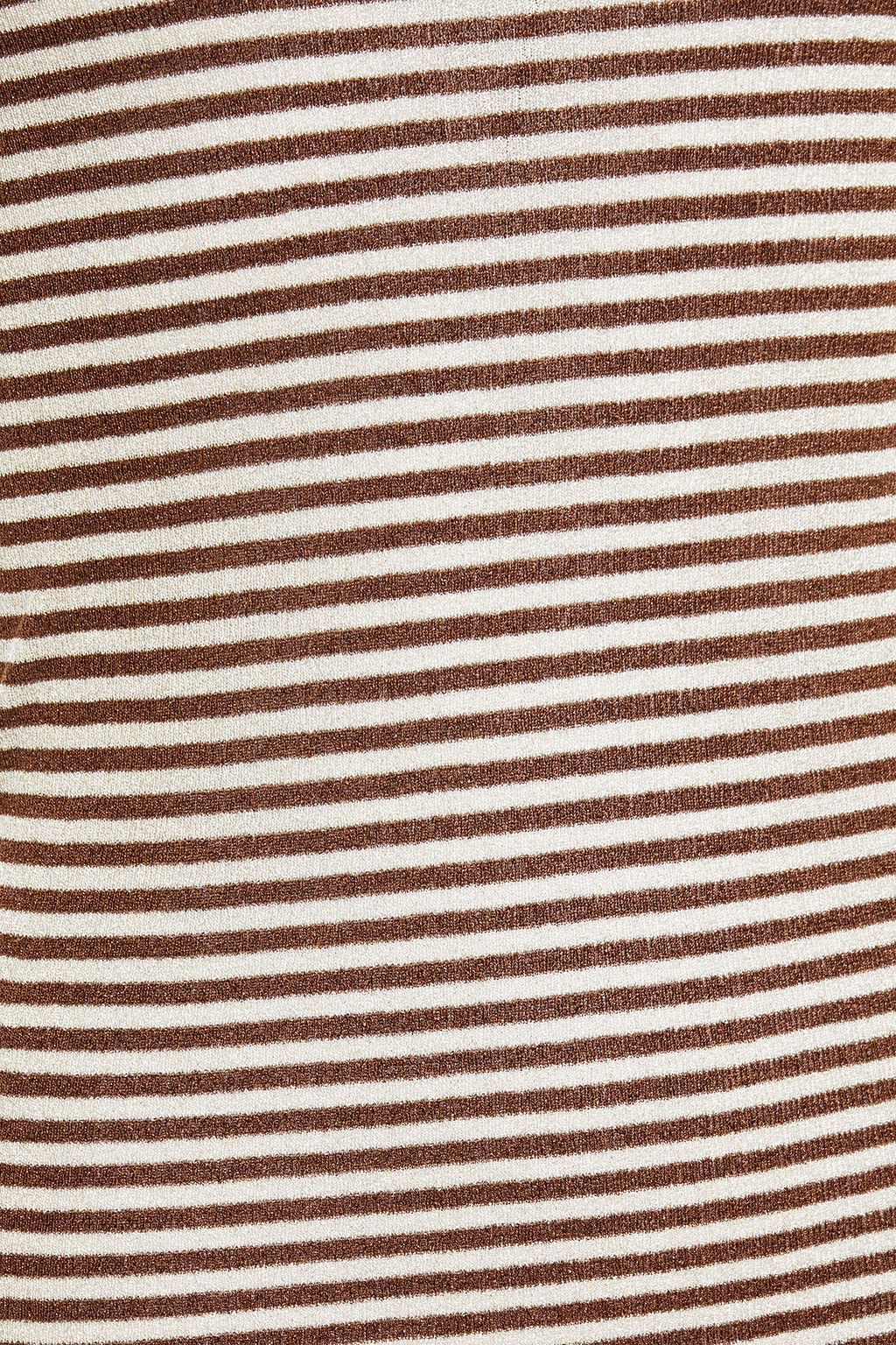 BRUNELLO CUCINELLI Oberteil aus Stretch-Strick mit Streifen und Metallic-Effekt