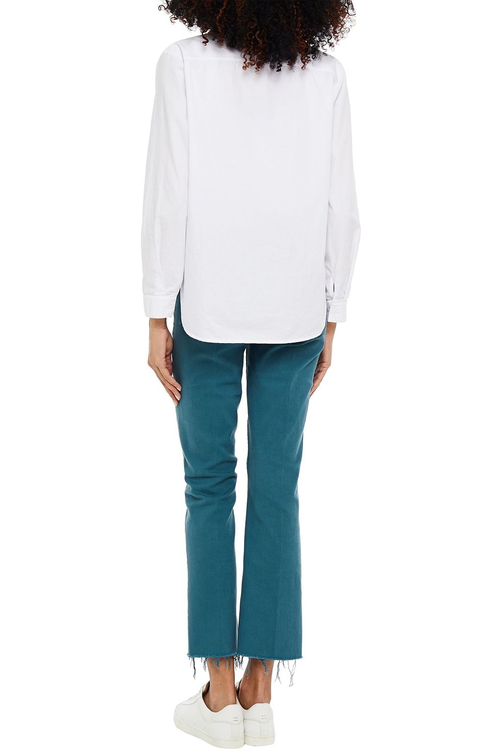 MOTHER Frayed high-rise bootcut jeans