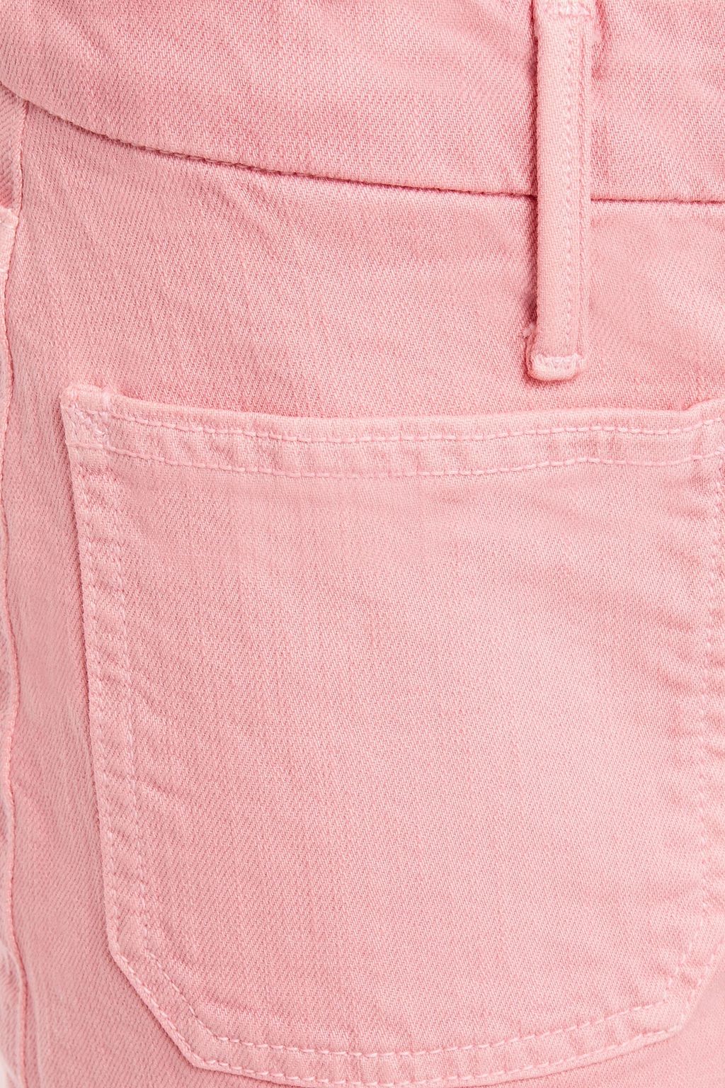 MOTHER The Roller frayed high-rise wide-leg jeans