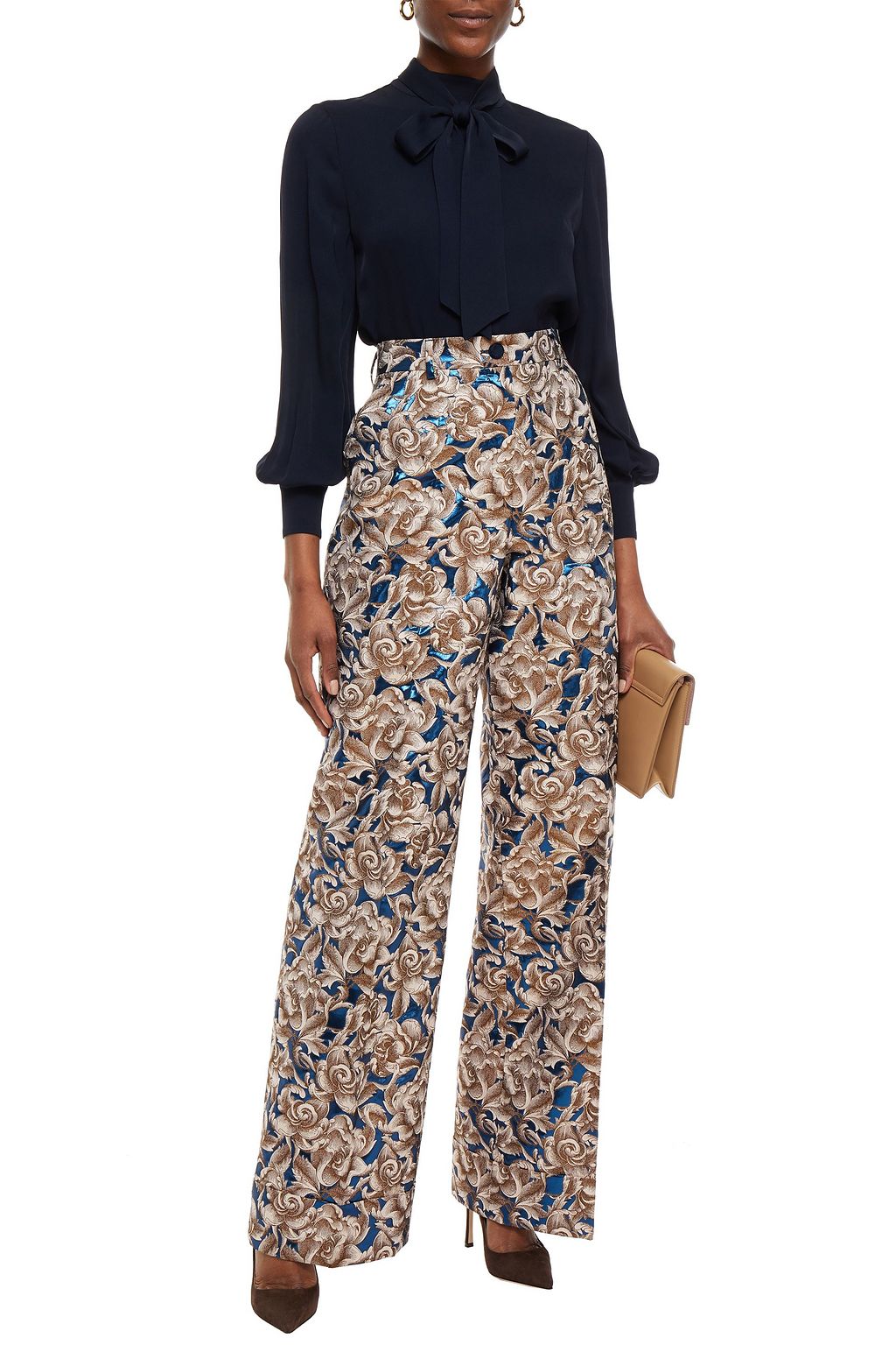 DOLCE&GABBANA Brocade wide-leg pants