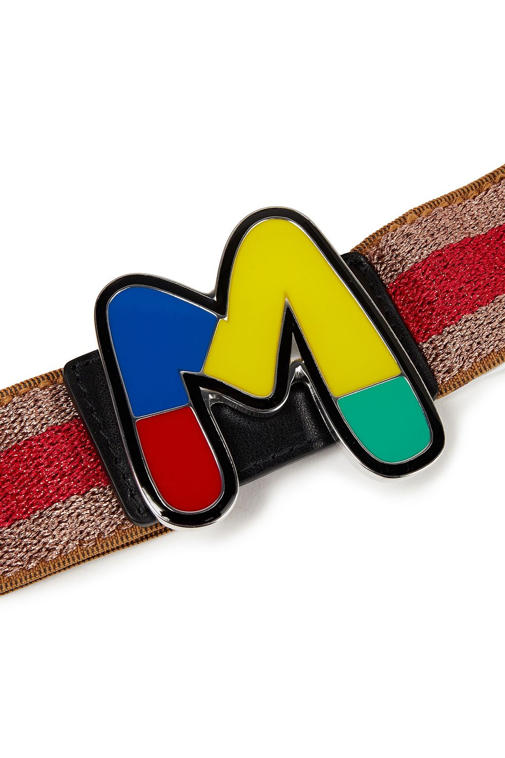 M MISSONI Embellished striped metallic woven belt