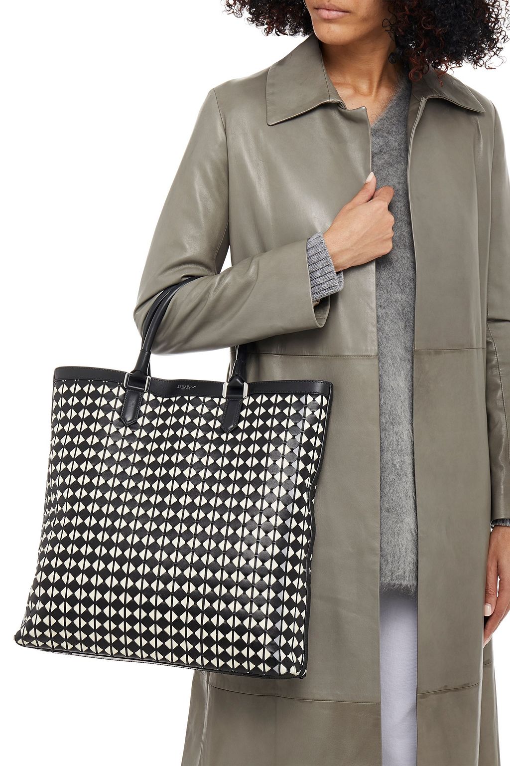 SERAPIAN Mosaico leather tote
