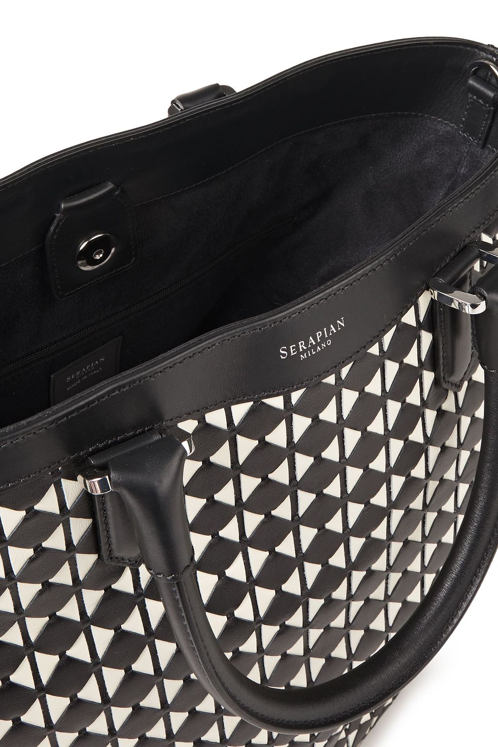 SERAPIAN Mosaico leather tote