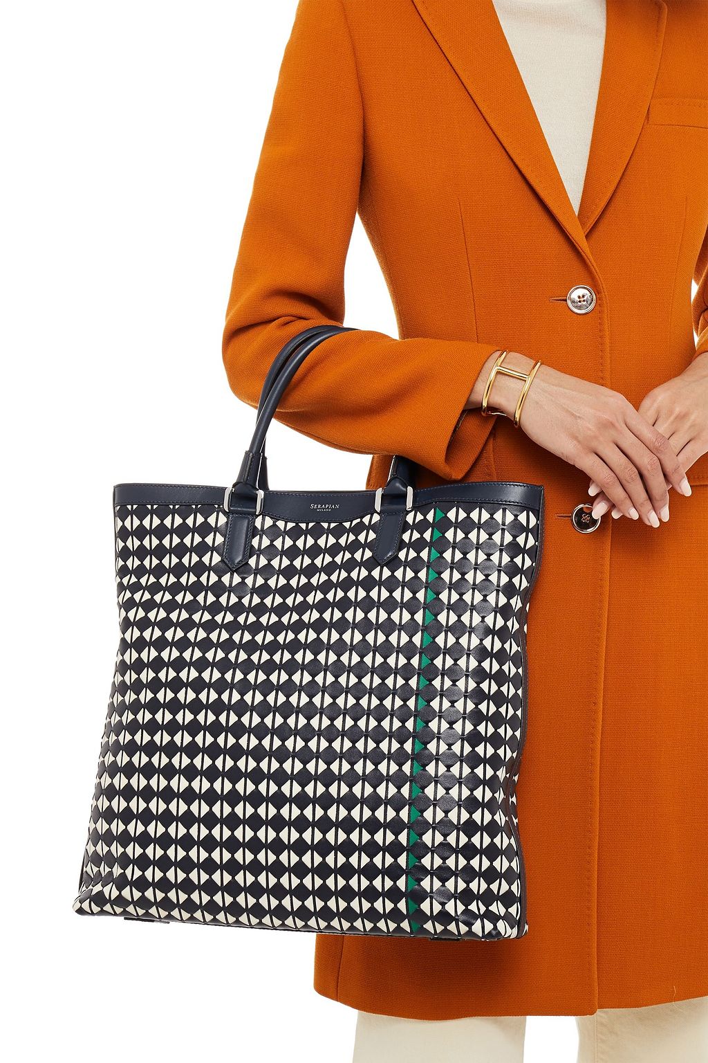 SERAPIAN Mosaico leather tote