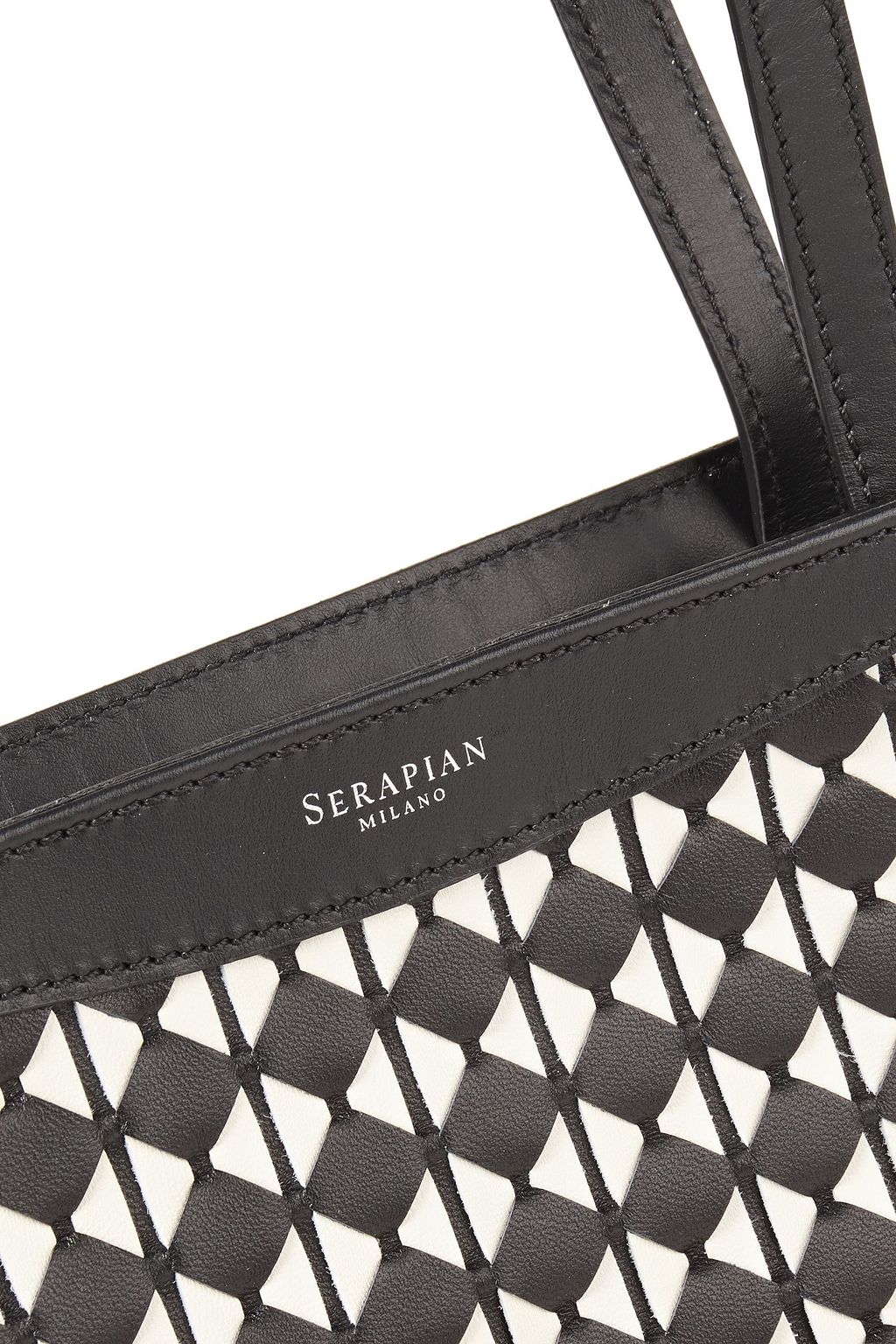 SERAPIAN Mosaico woven leather tote