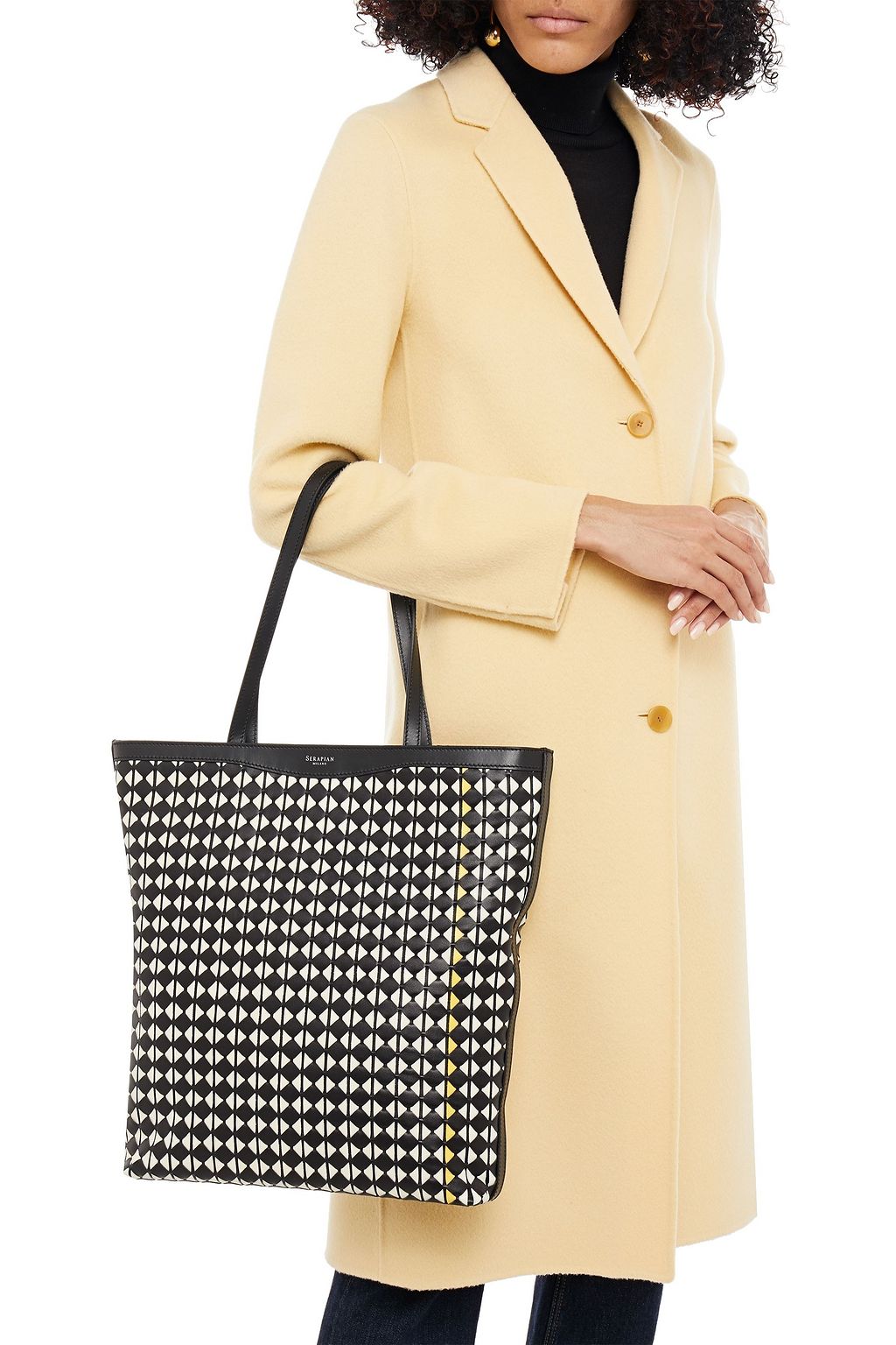 SERAPIAN Mosaico woven leather tote